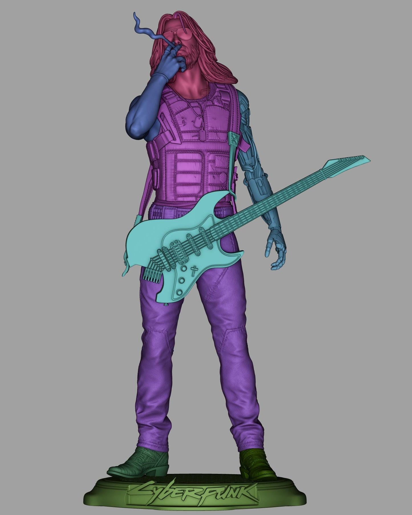 Neon Rocker Resin Statue and DIY Kit – Painted or Unpainted – 1/8 and 1/6 Scale – by CA3D – Guitar Figure – photo 8