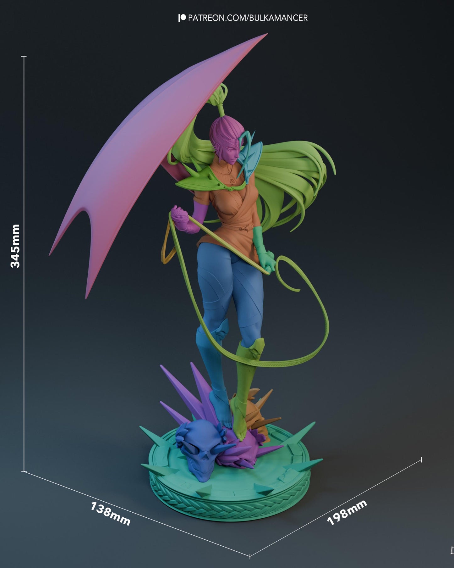 Winged Demon Sorceress Resin Statue and DIY Kit – Painted or Unpainted – 1/8 and 1/6 Scale – by Bulkamancers – Whip and Horns – photo 13