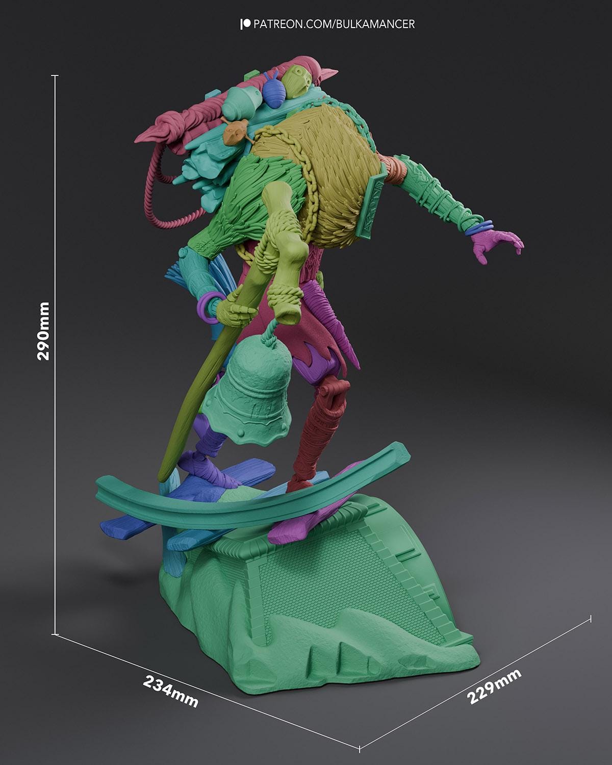 Dark Fantasy Shaman Resin Statue and DIY Kit – Painted or Unpainted – 1/8 and 1/6 Scale – by Bulkamancer – Lantern Keeper – photo 12
