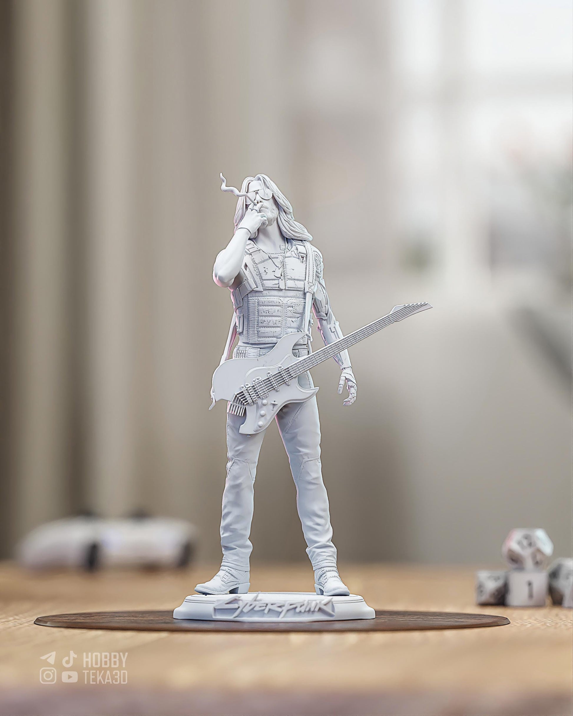 Neon Rocker Resin Statue and DIY Kit – Painted or Unpainted – 1/8 and 1/6 Scale – by CA3D – Guitar Figure – photo 5