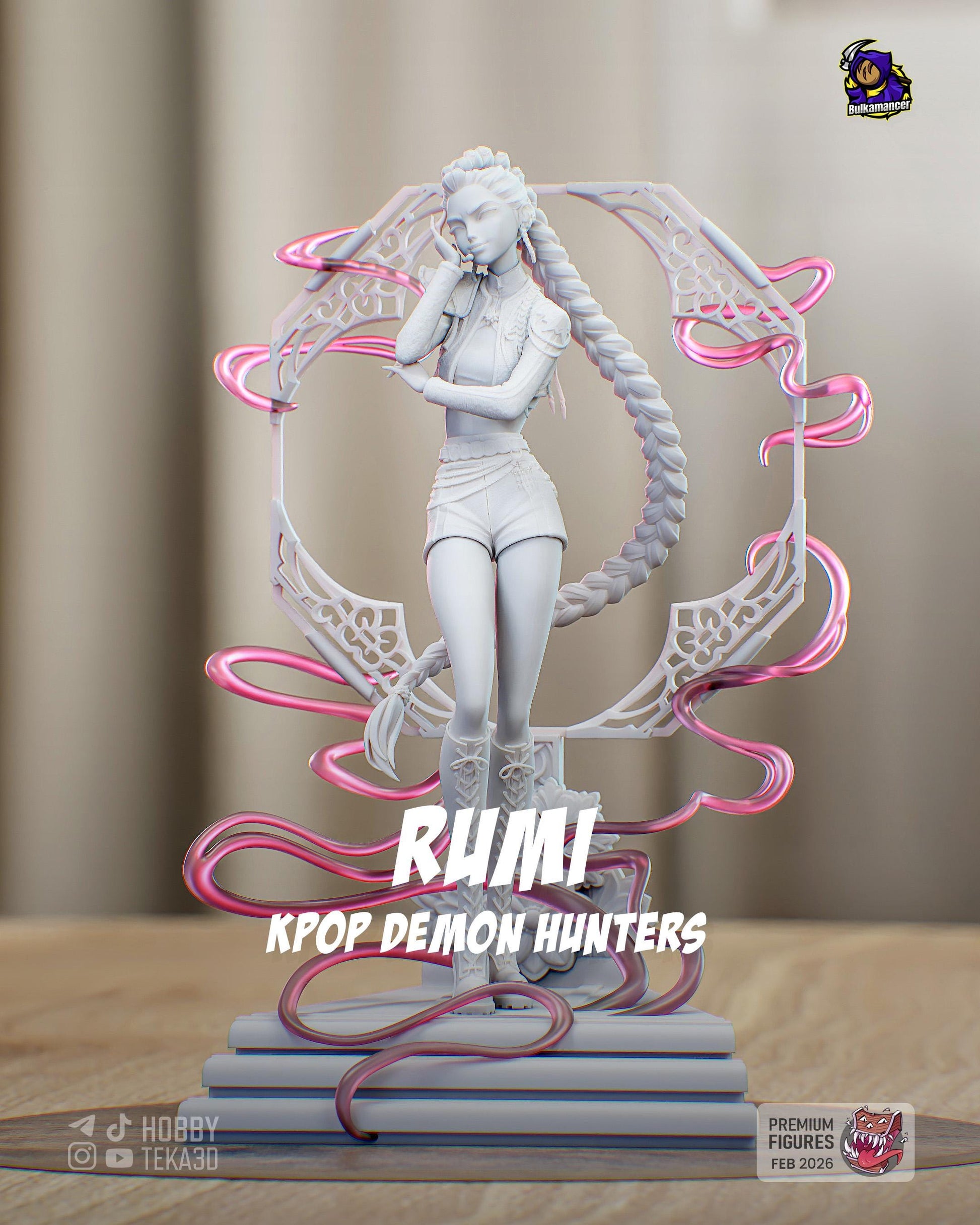 Anime Idol Dancer Resin Statue and DIY Kit – Painted or Unpainted – 1/8 and 1/6 Scale – by Bulkamancer – Clear Pink Ribbon – photo 1