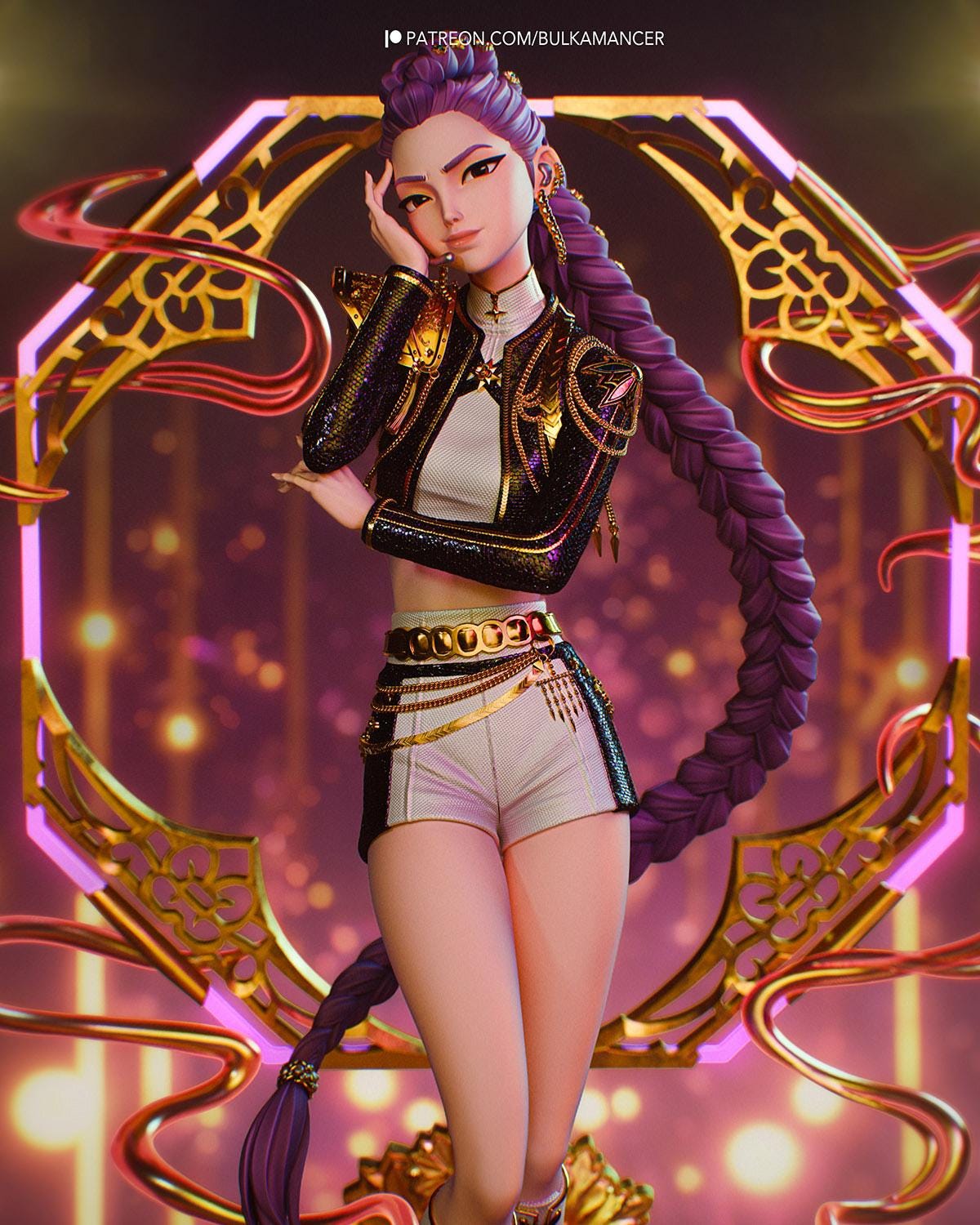 Anime Idol Dancer Resin Statue and DIY Kit – Painted or Unpainted – 1/8 and 1/6 Scale – by Bulkamancer – Clear Pink Ribbon – photo 8