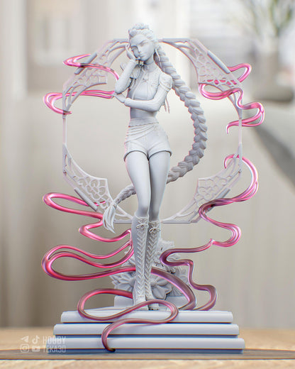 Anime Idol Dancer Resin Statue and DIY Kit – Painted or Unpainted – 1/8 and 1/6 Scale – by Bulkamancer – Clear Pink Ribbon – photo 3