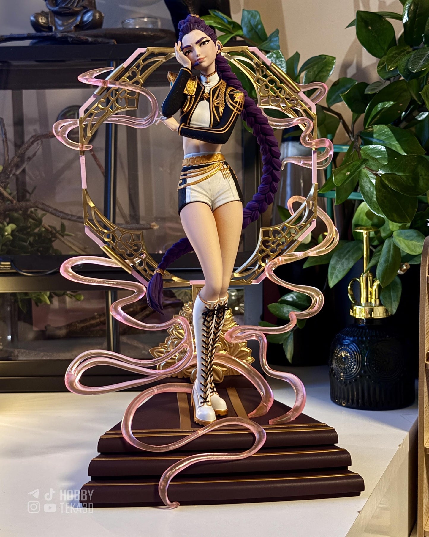 Anime Idol Dancer Resin Statue and DIY Kit – Painted or Unpainted – 1/8 and 1/6 Scale – by Bulkamancer – Clear Pink Ribbon – photo 2