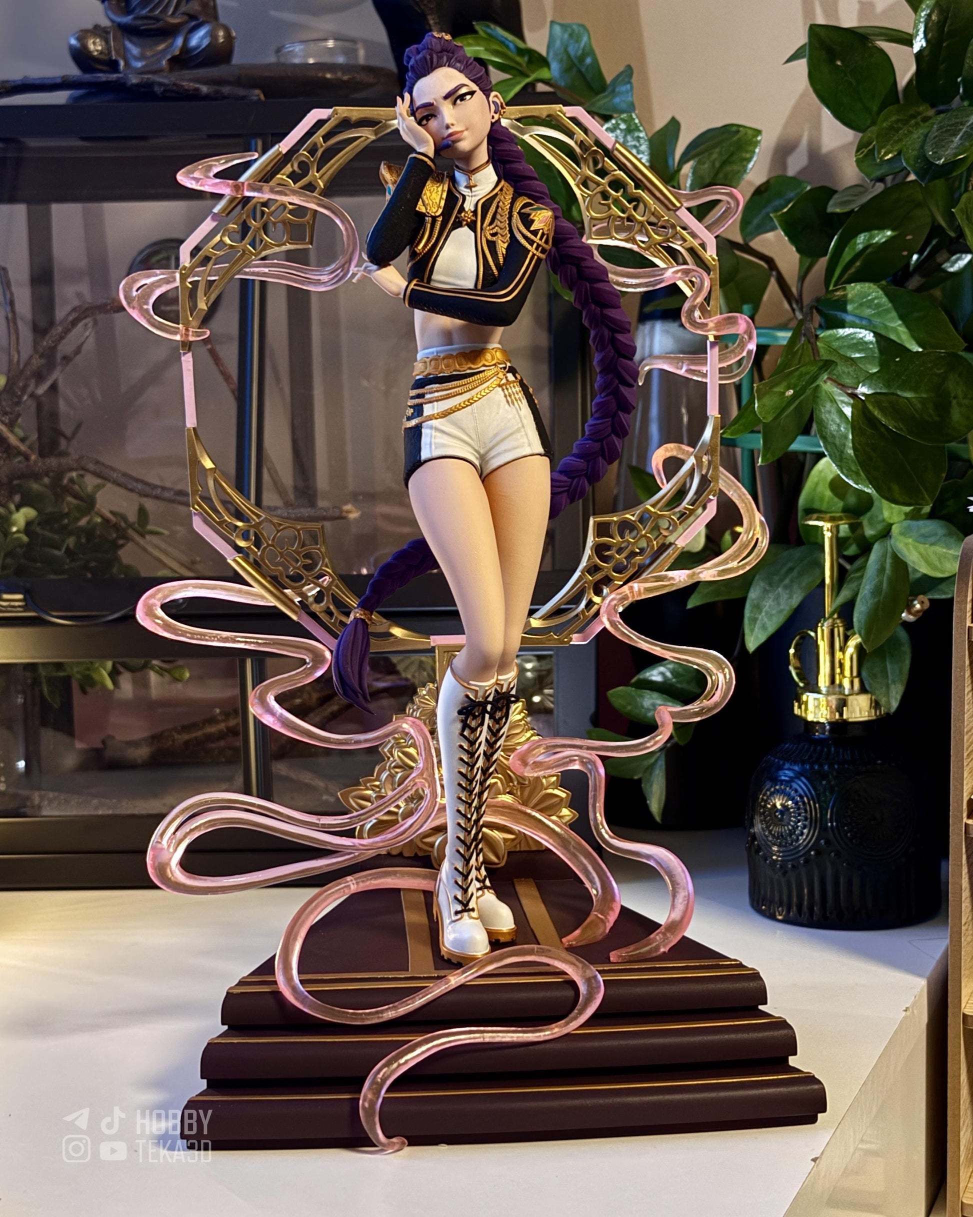 Anime Idol Dancer Resin Statue and DIY Kit – Painted or Unpainted – 1/8 and 1/6 Scale – by Bulkamancer – Clear Pink Ribbon – photo 2