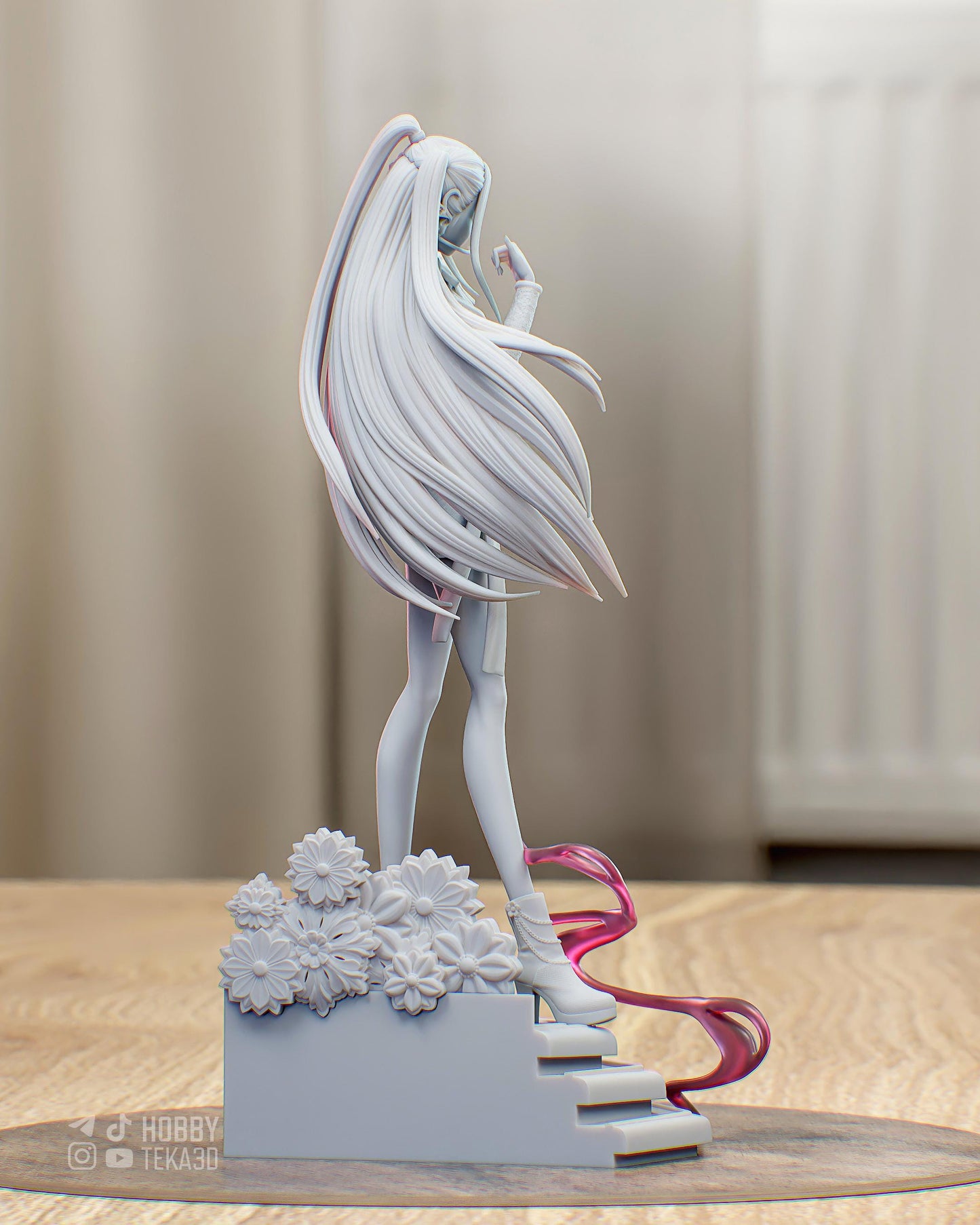 Pop Idol Heroine Resin Statue and DIY Kit – Painted or Unpainted – 1/8 and 1/6 Scale – by Bulkamancer – Clear Pink Ribbon – photo 7