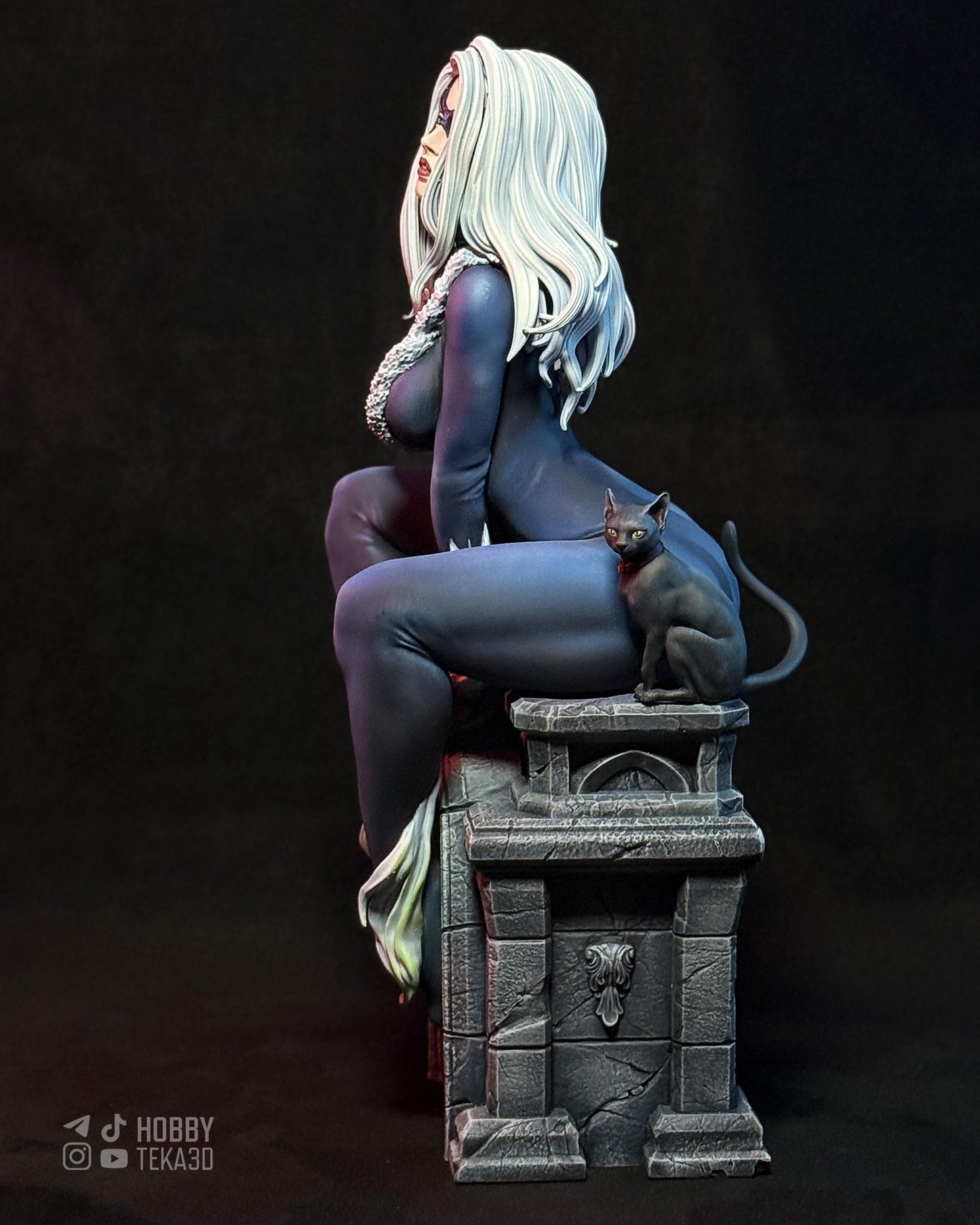 Masked Cat Burglar Resin Statue and DIY Kit – Painted or Unpainted – 1/8 and 1/6 Scale – by CA3D – Cat Companion – photo 5
