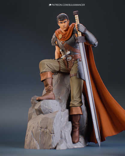 Dark Fantasy Swordsman Resin Statue and DIY Kit – Painted or Unpainted – 1/8 and 1/6 Scale – by Bulkamancers – Giant Sword – photo 2