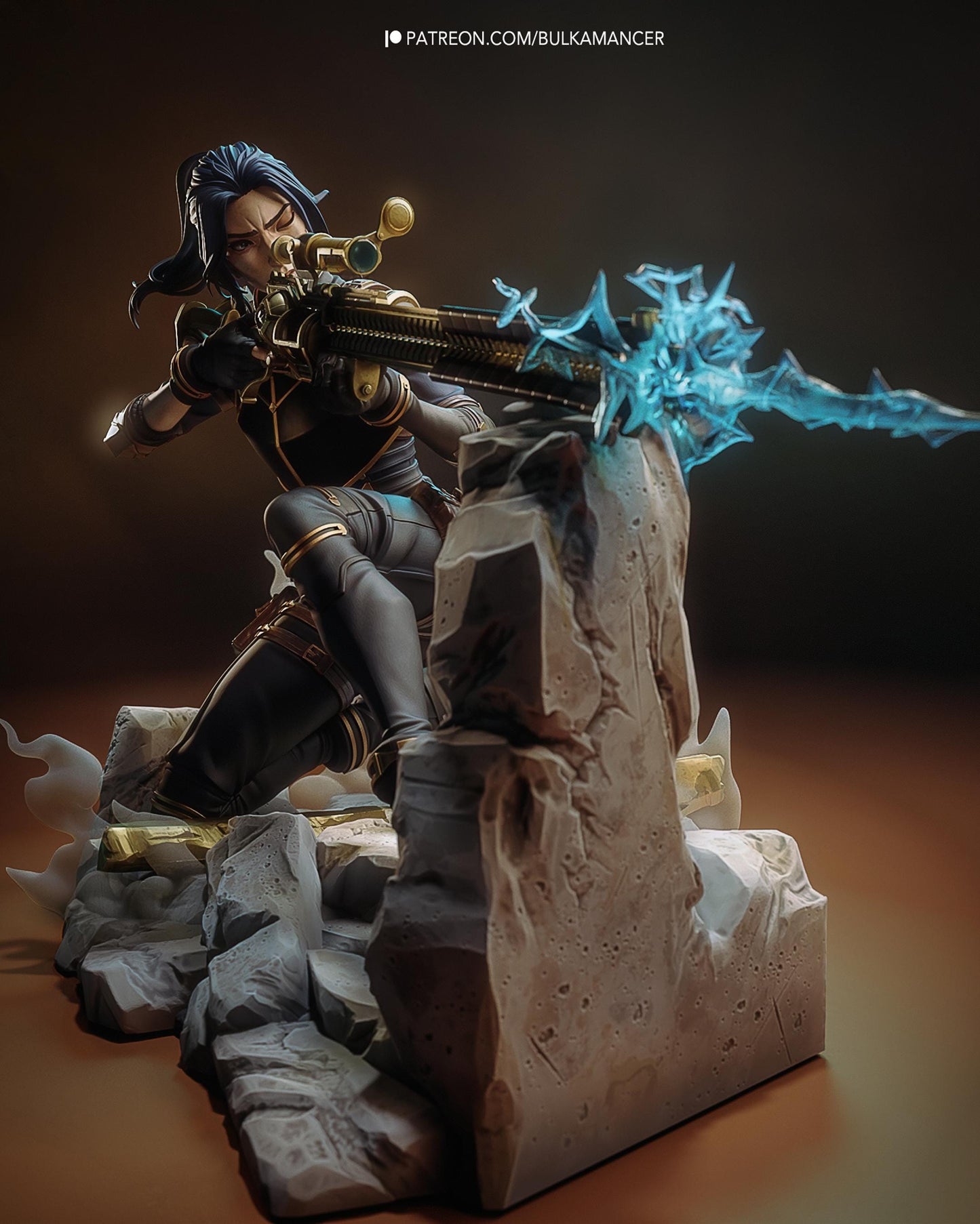 Steampunk Sharpshooter Resin Statue and DIY Kit - Painted or Unpainted - 1/8 and 1/6 Scale - by Bulkamancer - Blue Shot – photo 1