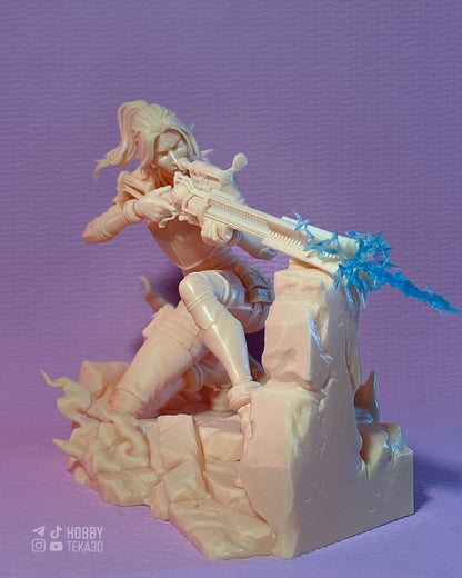 Steampunk Sharpshooter Resin Statue and DIY Kit - Painted or Unpainted - 1/8 and 1/6 Scale - by Bulkamancer - Blue Shot – photo 2
