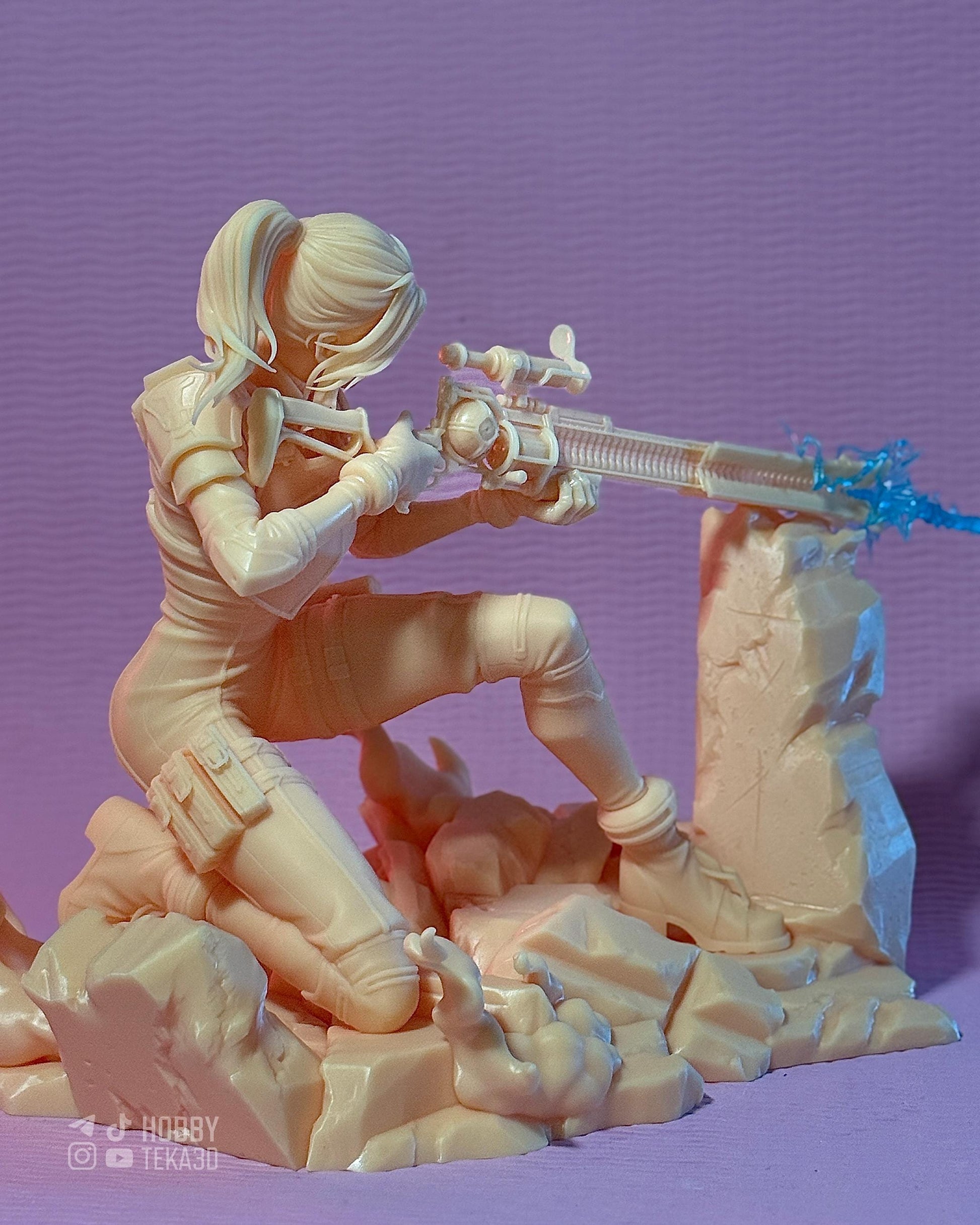 Steampunk Sharpshooter Resin Statue and DIY Kit - Painted or Unpainted - 1/8 and 1/6 Scale - by Bulkamancer - Blue Shot – photo 5