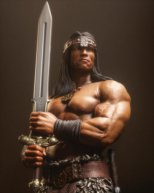 Barbarian Swordsman Resin Statue and DIY Kit – Painted or Unpainted – 1/8 and 1/6 Scale – by CA3D – Large Sword – photo 1