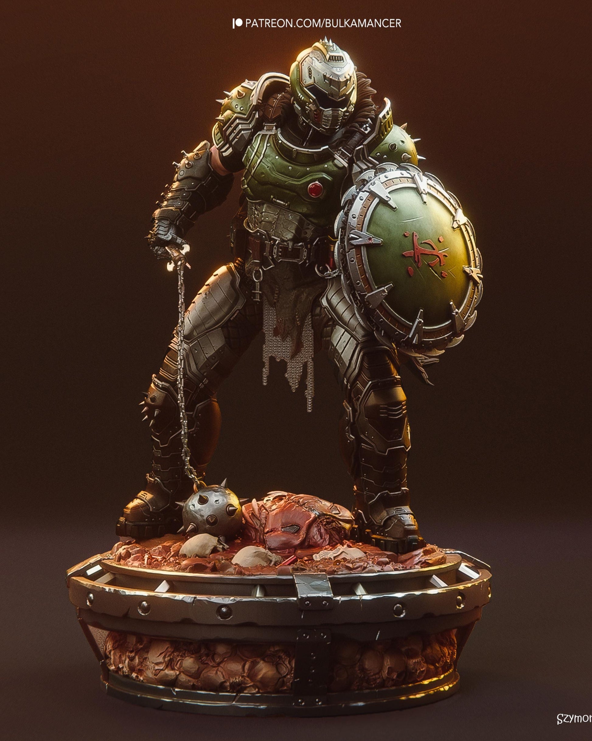 Armored Warrior Resin Statue – Painted & Unpainted DIY Kit – 1/8 and 1/6 Scale – by Bulkamancer – photo 2