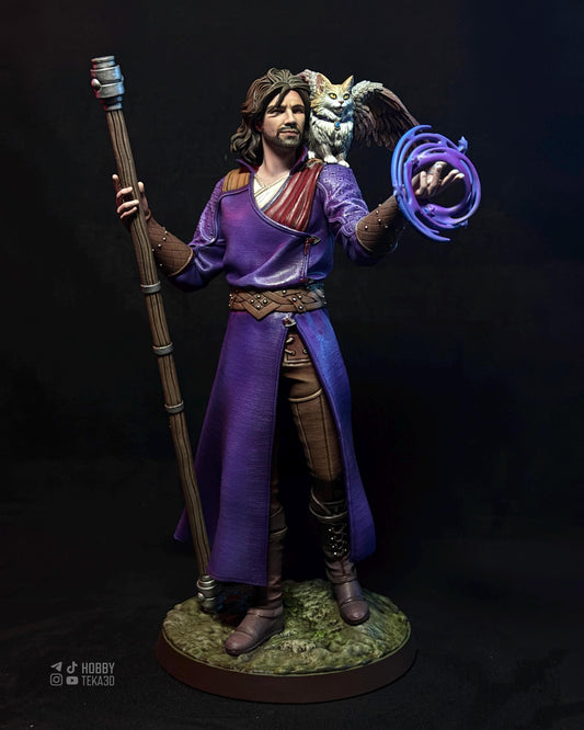 Fantasy Mage Resin Statue and Model Kit – Painted or Unpainted – 1/8 and 1/6 Scale – by Bulkamancers – Clear Magic Effect – photo 1