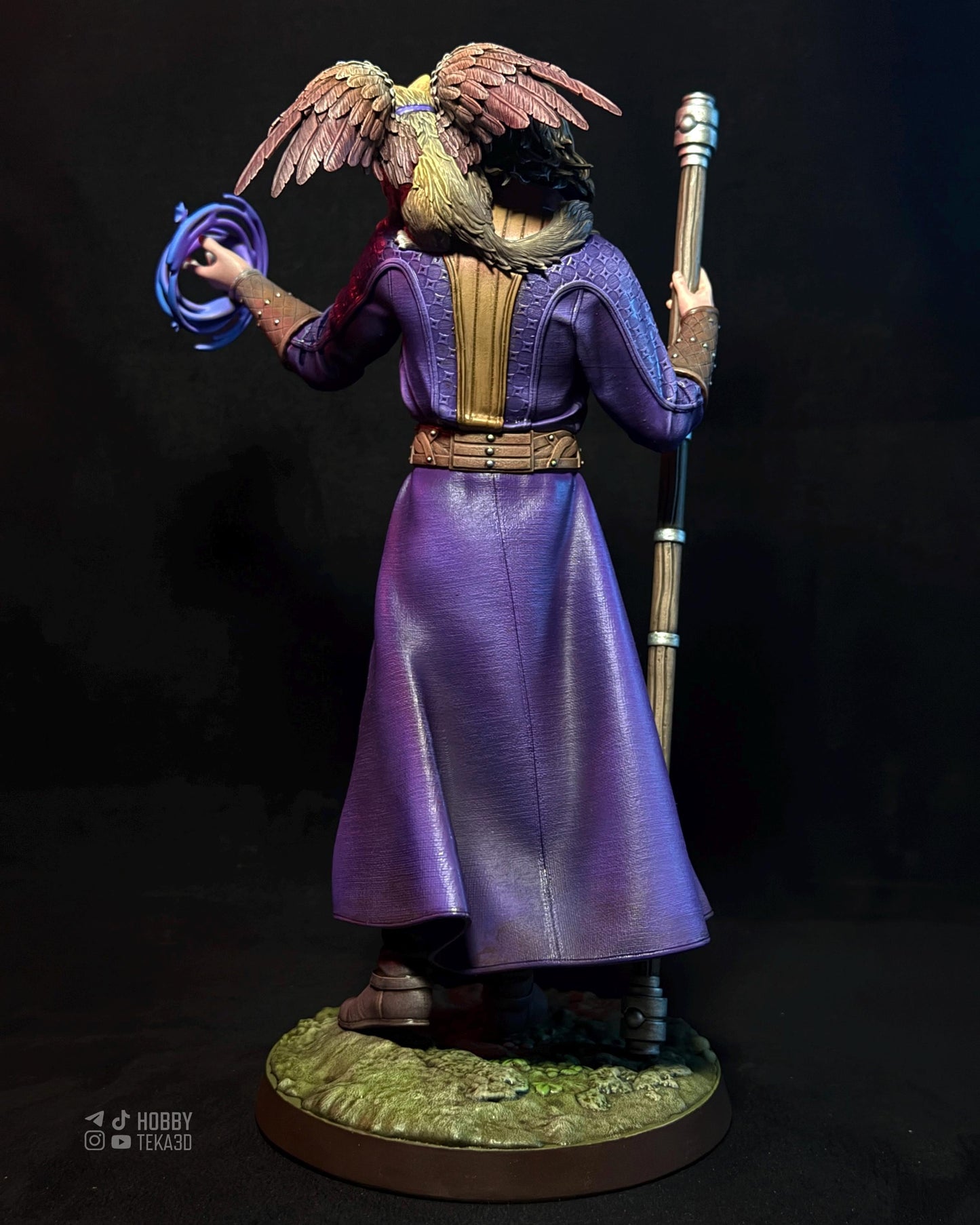Fantasy Mage Resin Statue and Model Kit – Painted or Unpainted – 1/8 and 1/6 Scale – by Bulkamancers – Clear Magic Effect – photo 4