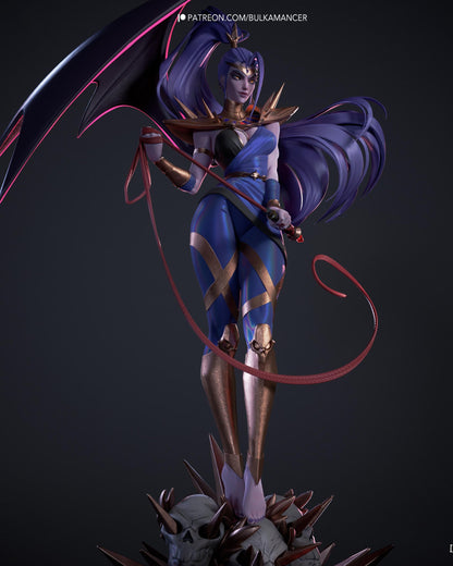 Winged Demon Sorceress Resin Statue and DIY Kit – Painted or Unpainted – 1/8 and 1/6 Scale – by Bulkamancers – Whip and Horns – photo 4