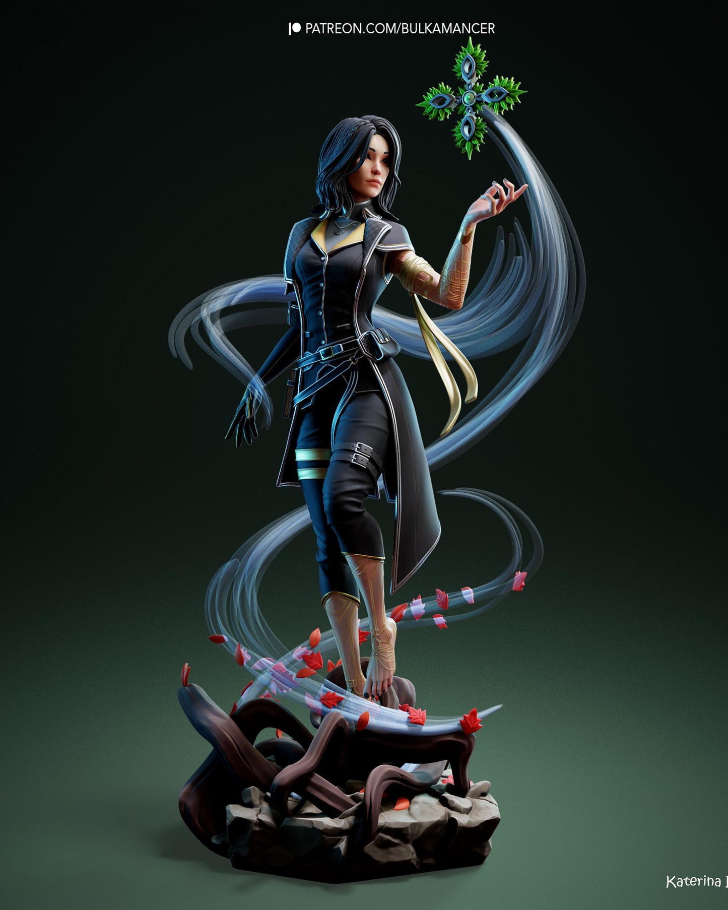 Elemental Sorceress Resin Statue and DIY Kit – Painted or Unpainted – 1/8 and 1/6 Scale – by Bulkamancer – Clear Blue Wind – photo 2