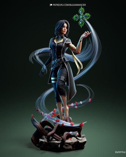 Elemental Sorceress Resin Statue and DIY Kit – Painted or Unpainted – 1/8 and 1/6 Scale – by Bulkamancer – Clear Blue Wind – photo 2