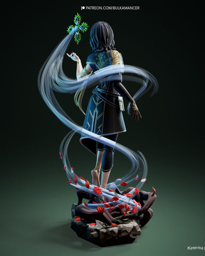 Elemental Sorceress Resin Statue and DIY Kit – Painted or Unpainted – 1/8 and 1/6 Scale – by Bulkamancer – Clear Blue Wind – photo 3