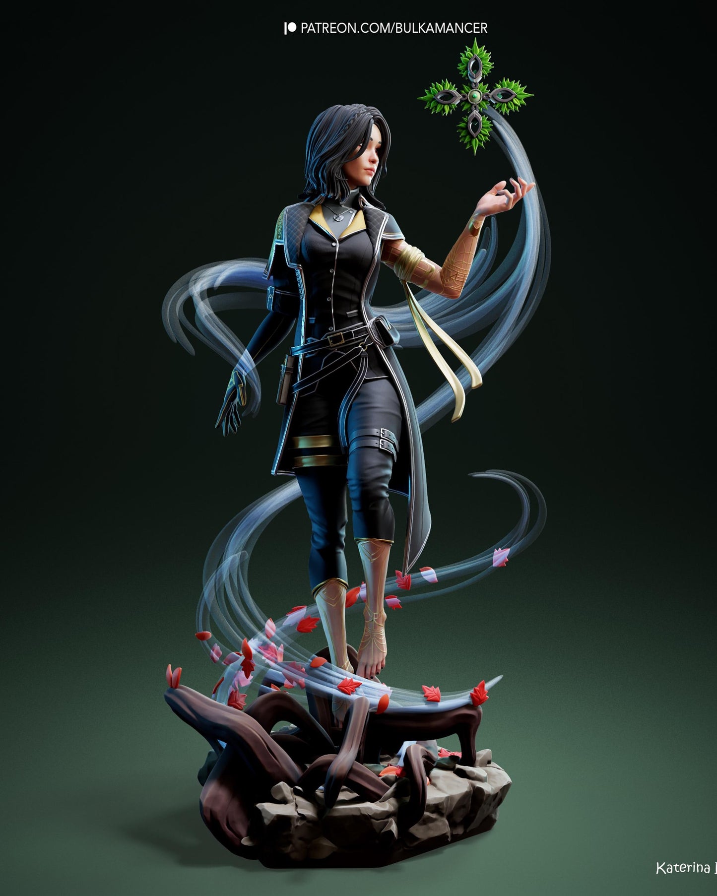 Elemental Sorceress Resin Statue and DIY Kit – Painted or Unpainted – 1/8 and 1/6 Scale – by Bulkamancer – Clear Blue Wind – photo 5