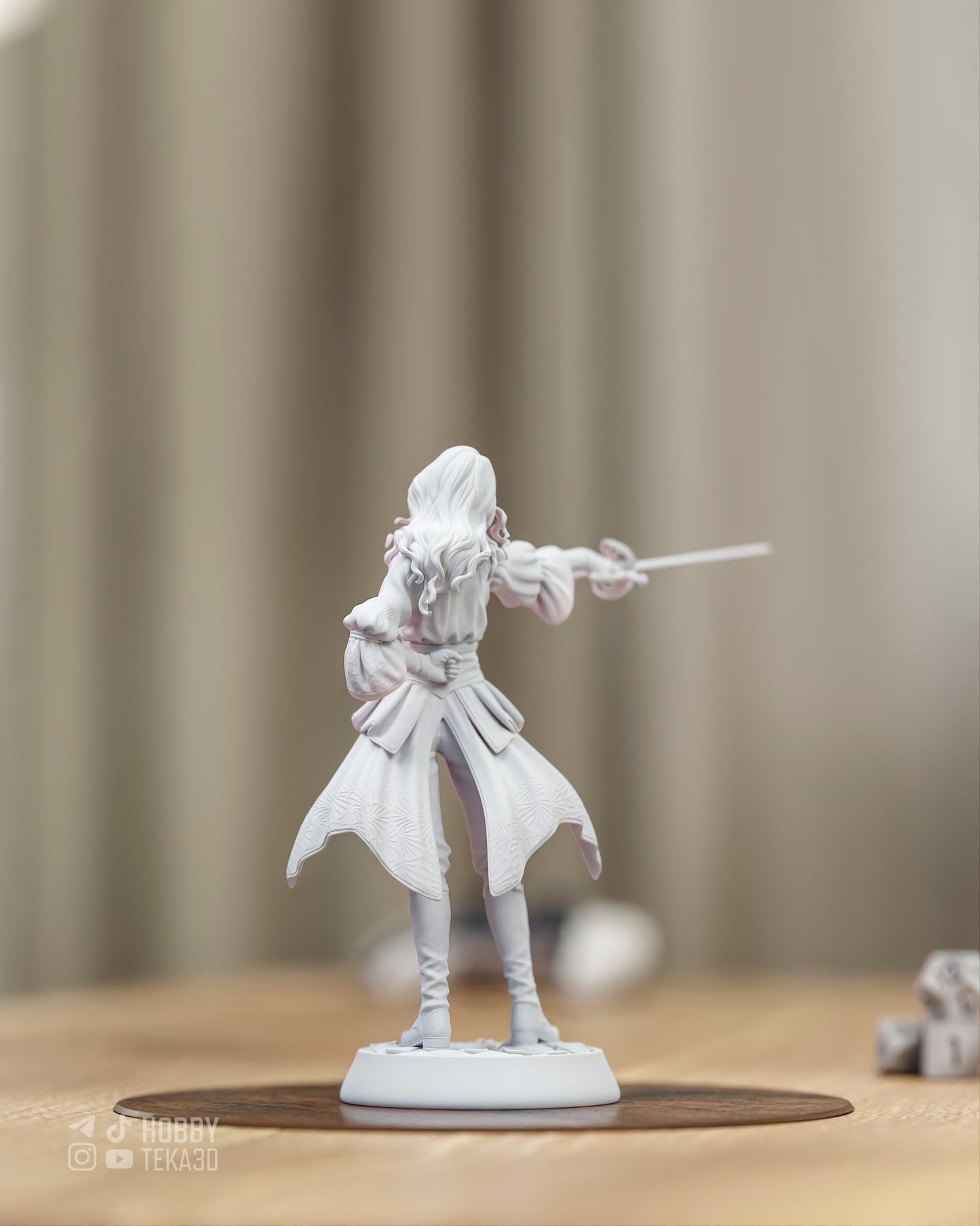 Gothic Duelist Resin Statue and DIY Kit - Painted or Unpainted - 1/8 and 1/6 Scale - by Bulkamancer - Rapier Figure – photo 2