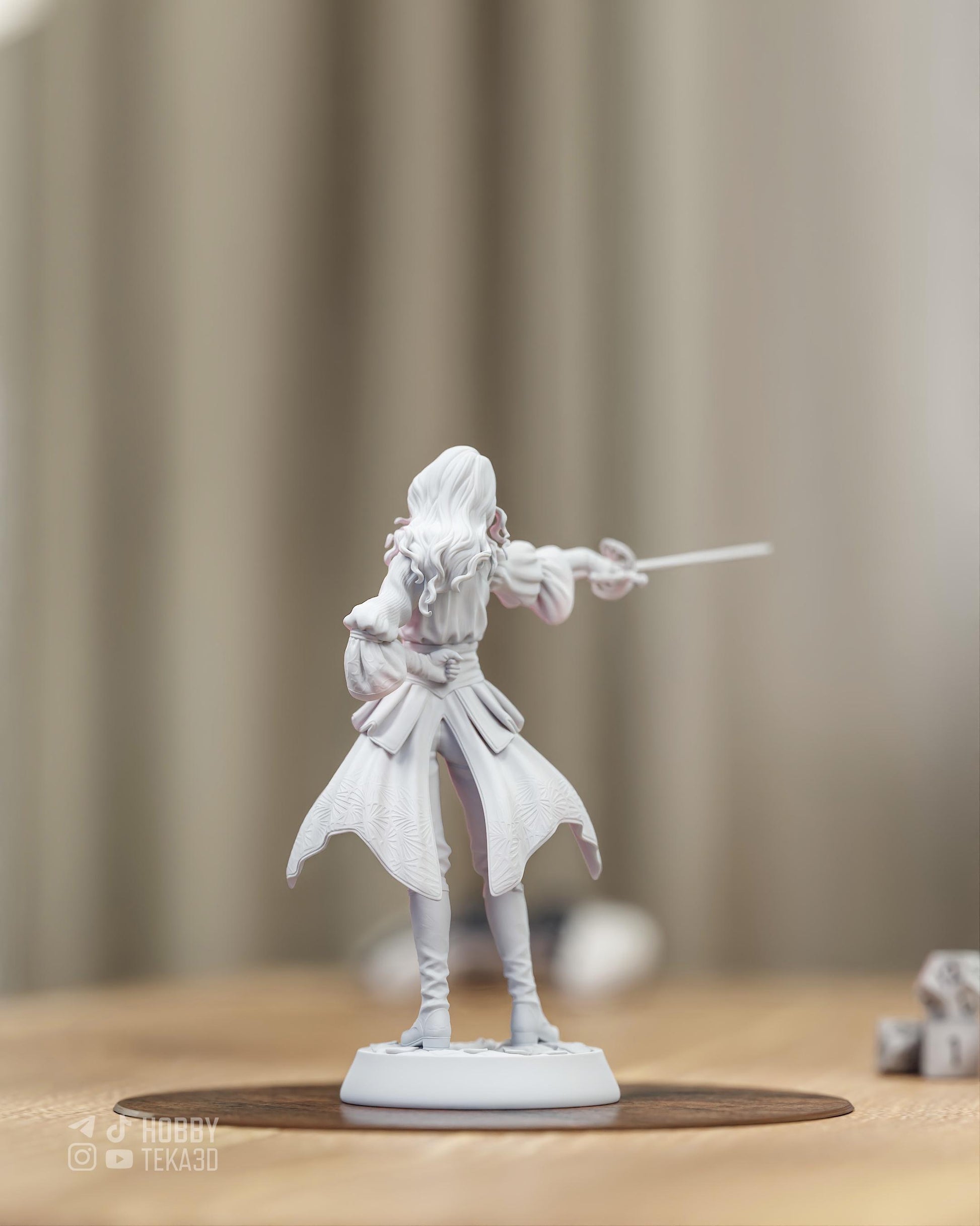 Gothic Duelist Resin Statue and DIY Kit - Painted or Unpainted - 1/8 and 1/6 Scale - by Bulkamancer - Rapier Figure – photo 2