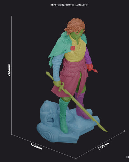 Dark Rogue Swordsman Resin Statue and DIY Kit - Painted or Unpainted - 1/8 and 1/6 Scale - by Bulkamancer - Mask Base – photo 13