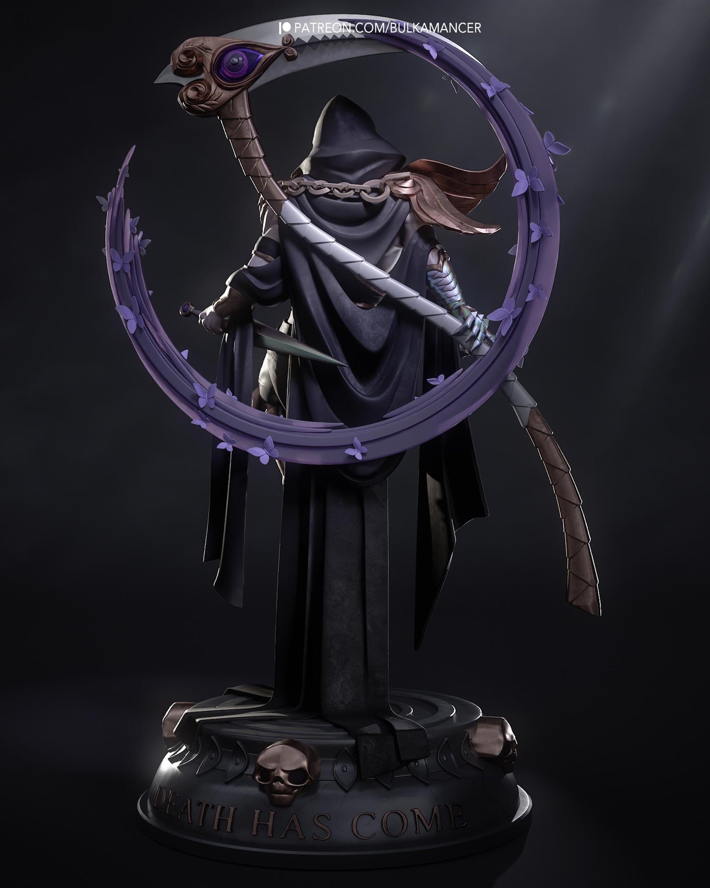 Dark Reaper Resin Statue and DIY Kit - Painted or Unpainted - 1/8 and 1/6 Scale - by Bulkamancer - Scythe Throne – photo 3