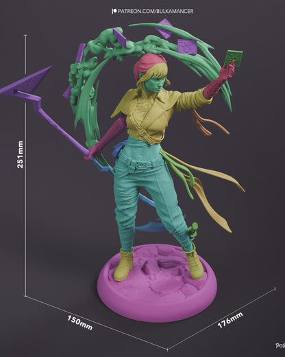 Mystic Card Mage Resin Statue and DIY Kit – Painted or Unpainted – 1/8 and 1/6 Scale – by Bulkamancer – Clear Gold Effects – photo 11