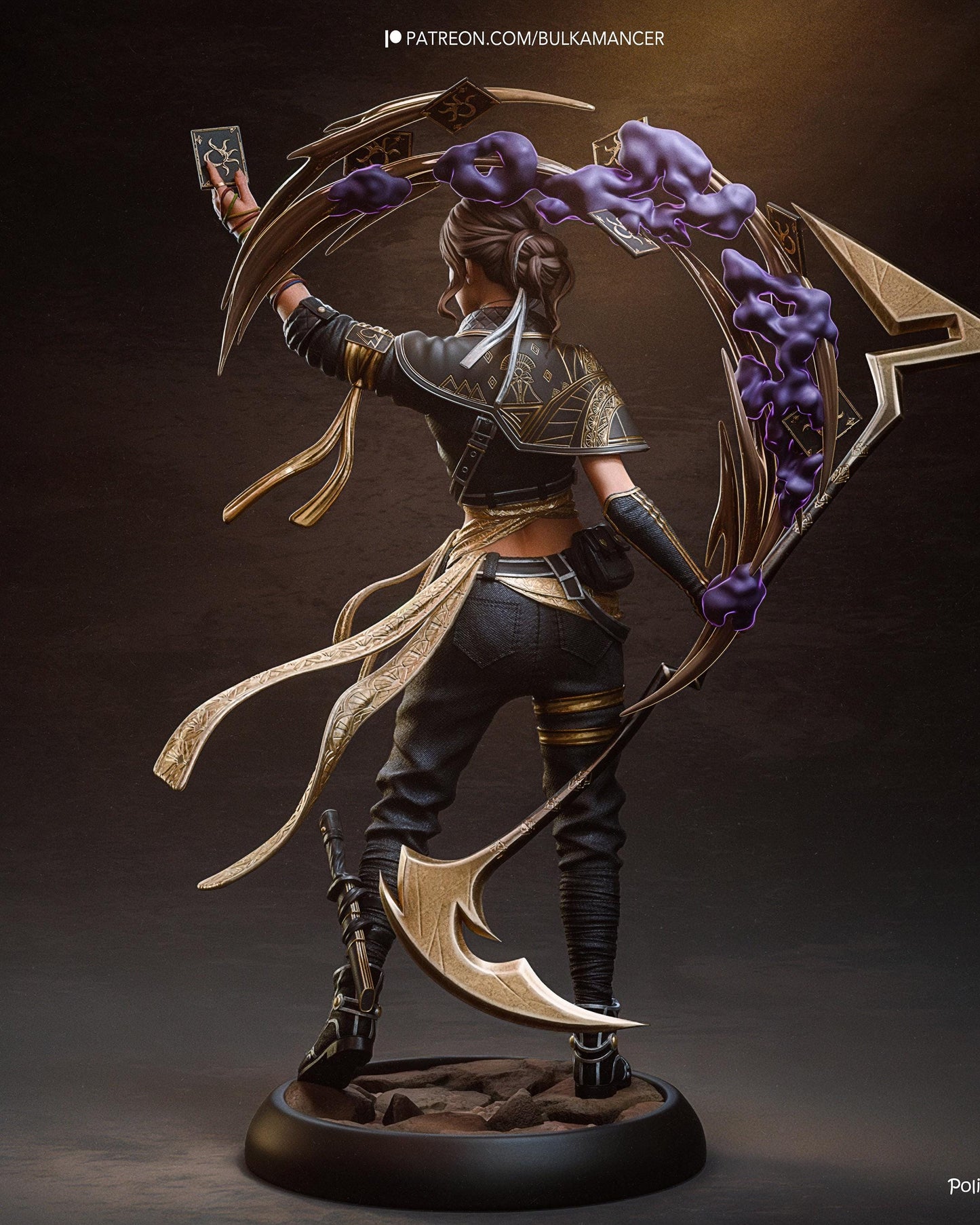 Mystic Card Mage Resin Statue and DIY Kit – Painted or Unpainted – 1/8 and 1/6 Scale – by Bulkamancer – Clear Gold Effects – photo 3