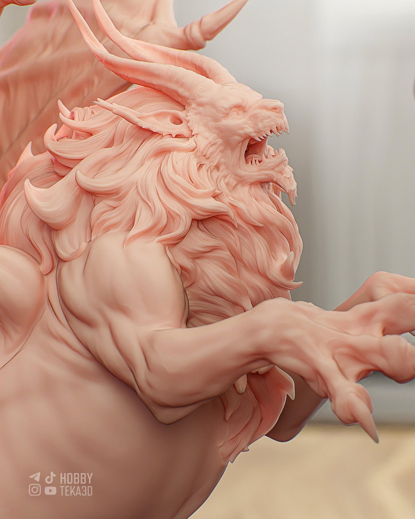 Dark Fantasy Battle Diorama and DIY Kit - Painted or Unpainted - 1/8 and 1/6 Scale - by Bulkamancer - Winged Monster – photo 7