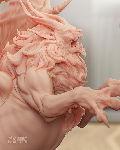 Dark Fantasy Battle Diorama and DIY Kit - Painted or Unpainted - 1/8 and 1/6 Scale - by Bulkamancer - Winged Monster – photo 7