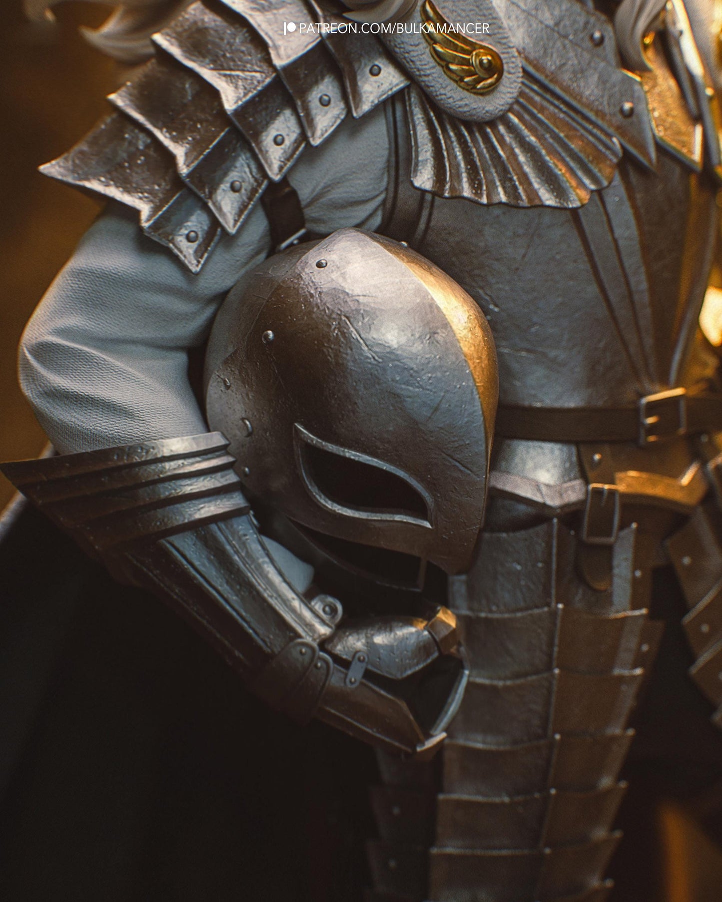 Dark Fantasy Knight Resin Statue and DIY Kit - Painted or Unpainted - 1/8 and 1/6 Scale - by Bulkamancer - Rock Base – photo 4