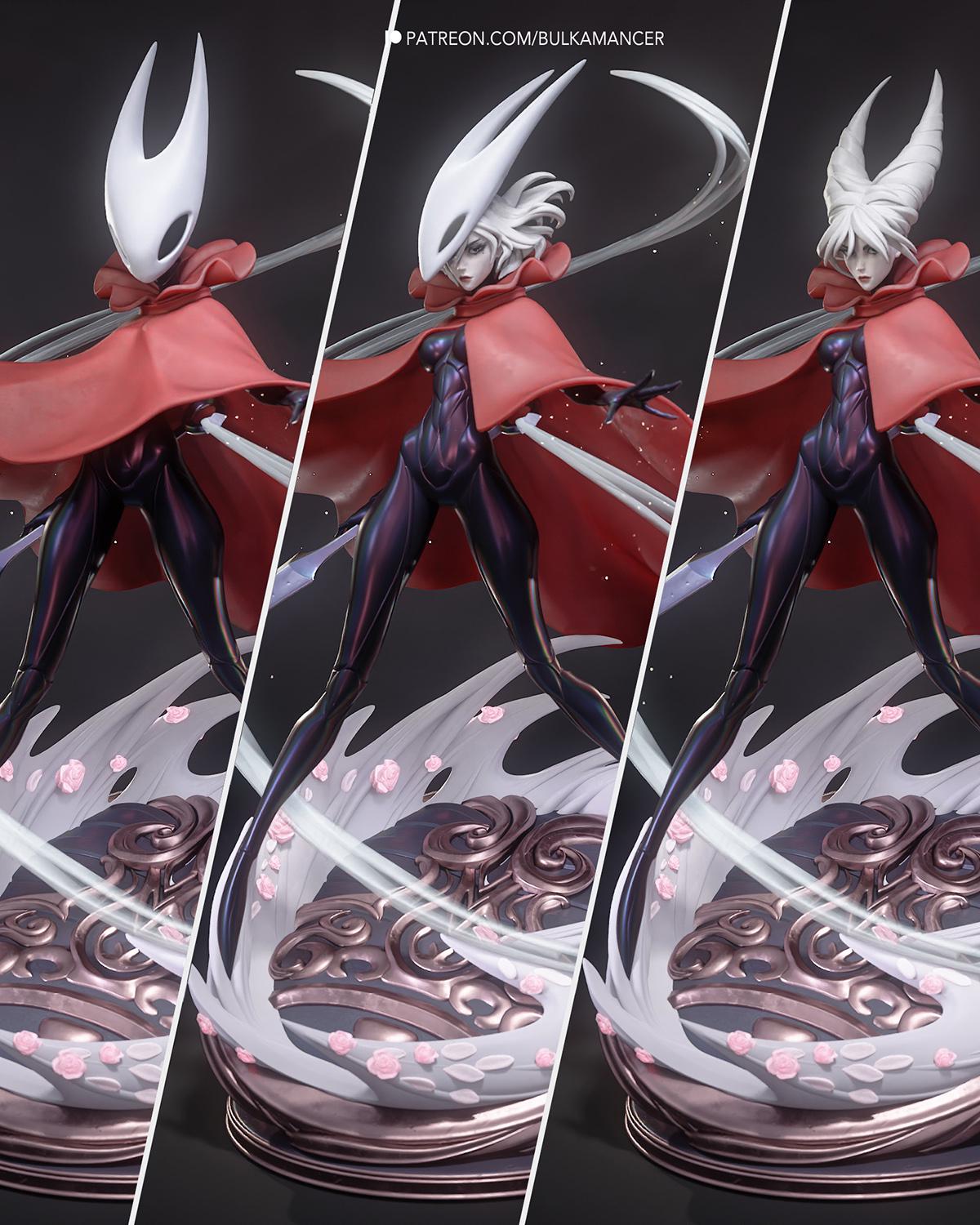 Painted or Unpainted Swordswoman Resin Figure – 1/8 and 1/6 Scale by Bulkamancer, Red Cape and Clear Effects – photo 5