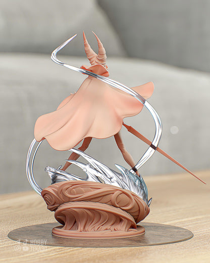 Painted or Unpainted Swordswoman Resin Figure – 1/8 and 1/6 Scale by Bulkamancer, Red Cape and Clear Effects – photo 3