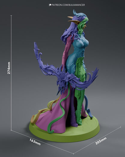Forest Elf Priestess Resin Statue and DIY Kit – Painted or Unpainted – 1/8 and 1/6 Scale – by Bulkamancers – Leaf Crown – photo 13