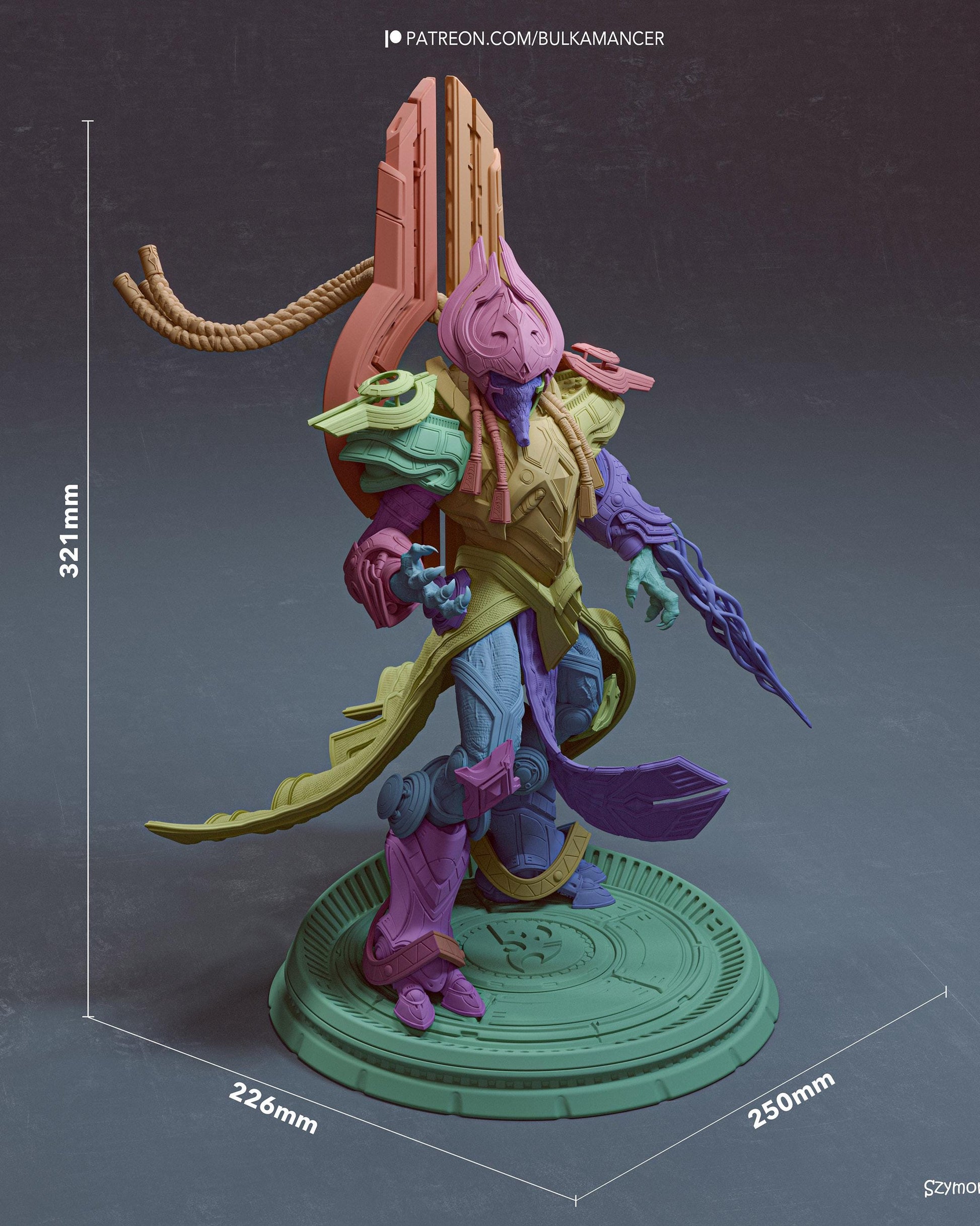 Sci Fi Alien Warrior Resin Statue and DIY Kit – Painted or Unpainted – 1/8 and 1/6 Scale – by Bulkamancers – Clear Blue Energy Blade – photo 7