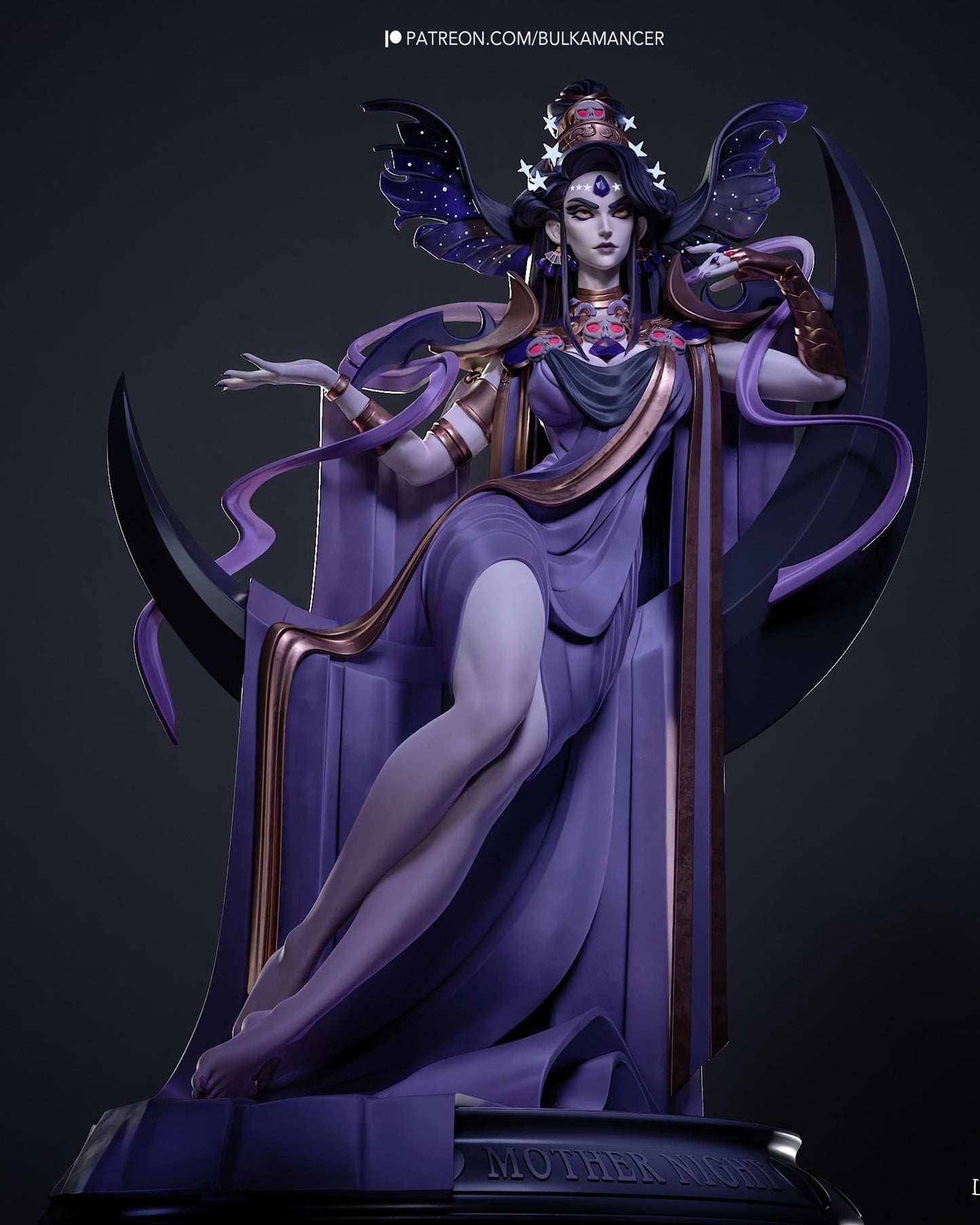 Lunar Sorceress Resin Statue and DIY Kit - Painted or Unpainted - 1/8 and 1/6 Scale - by Bulkamancer - Crescent Throne – photo 1