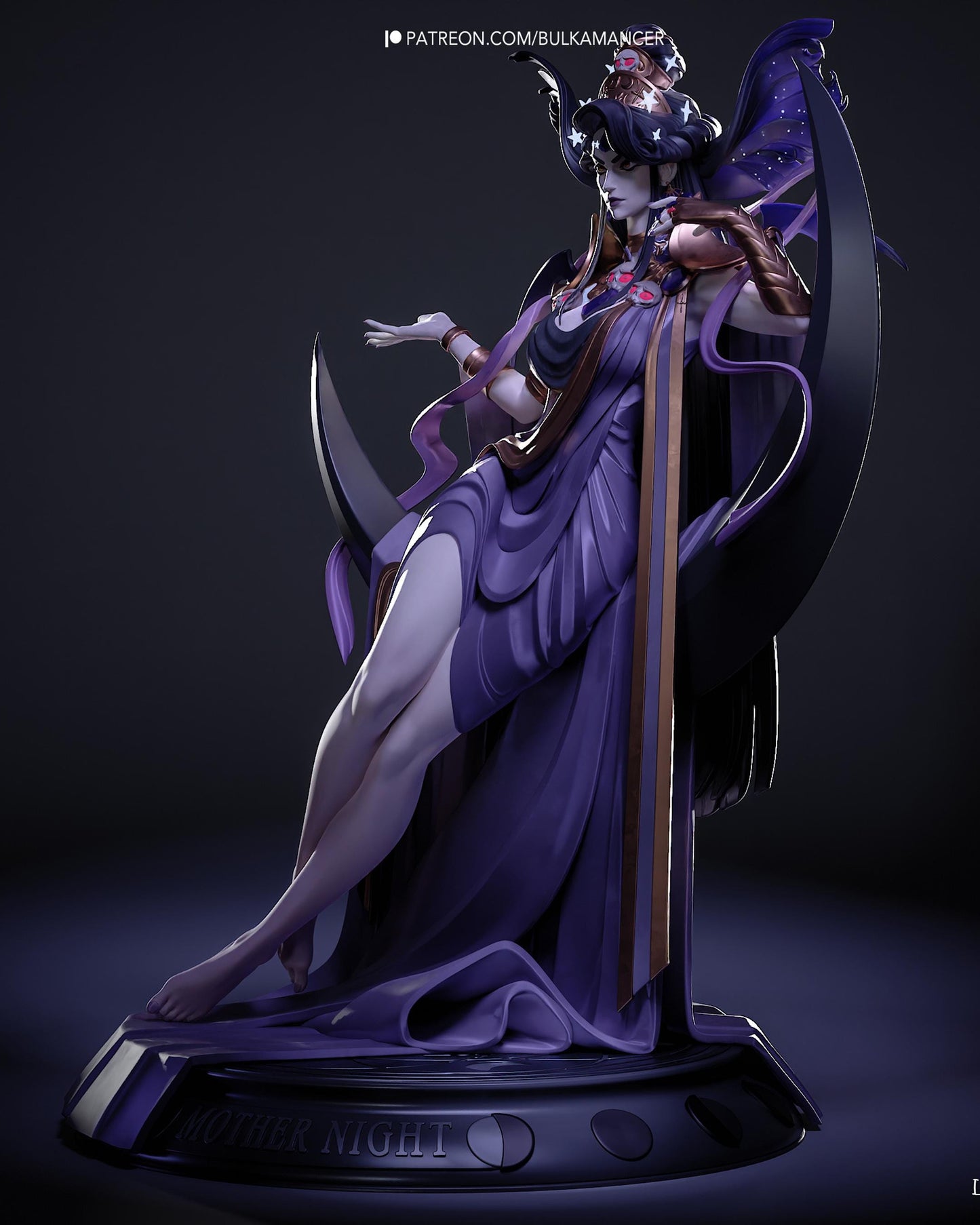 Lunar Sorceress Resin Statue and DIY Kit - Painted or Unpainted - 1/8 and 1/6 Scale - by Bulkamancer - Crescent Throne – photo 4