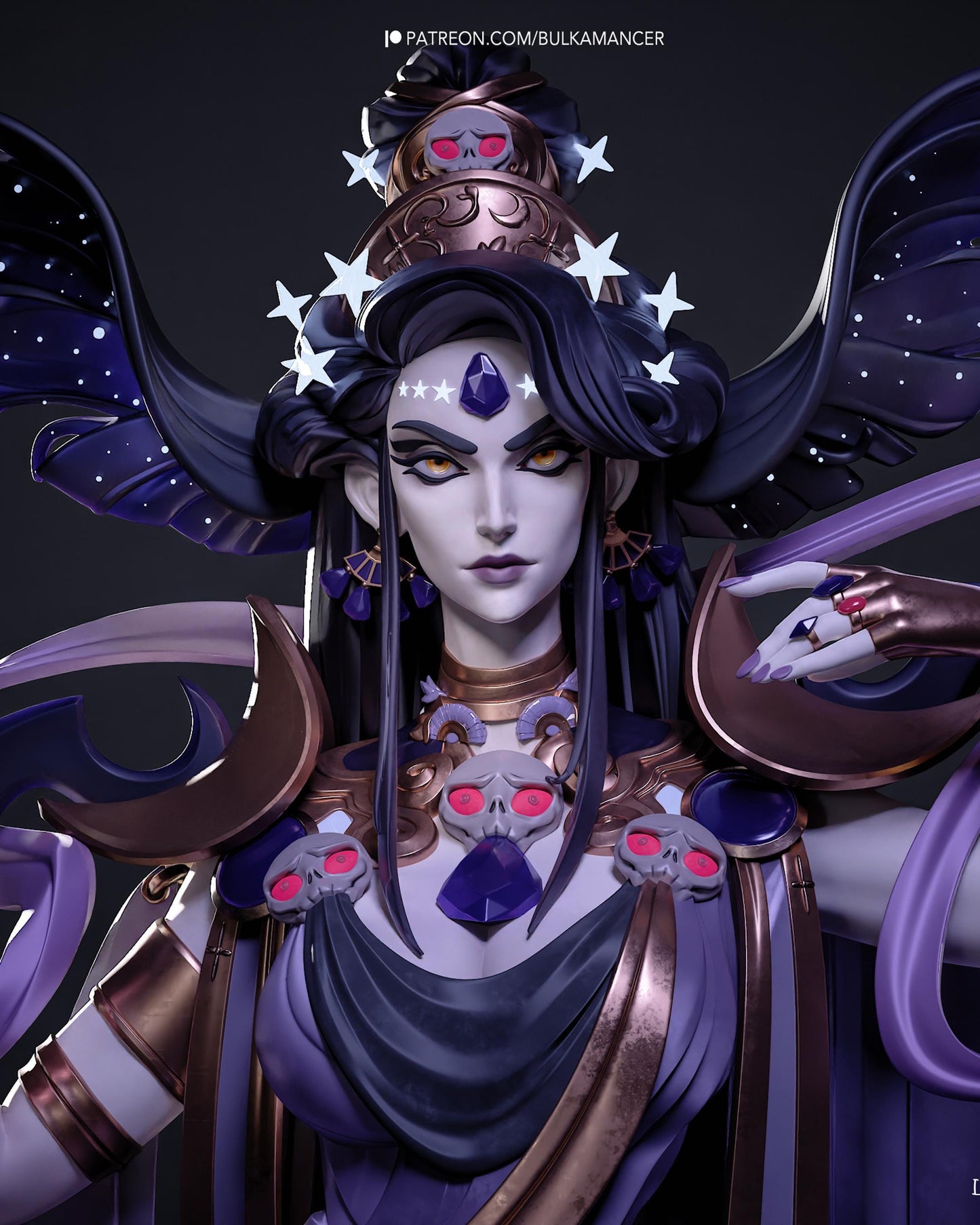 Lunar Sorceress Resin Statue and DIY Kit - Painted or Unpainted - 1/8 and 1/6 Scale - by Bulkamancer - Crescent Throne – photo 6