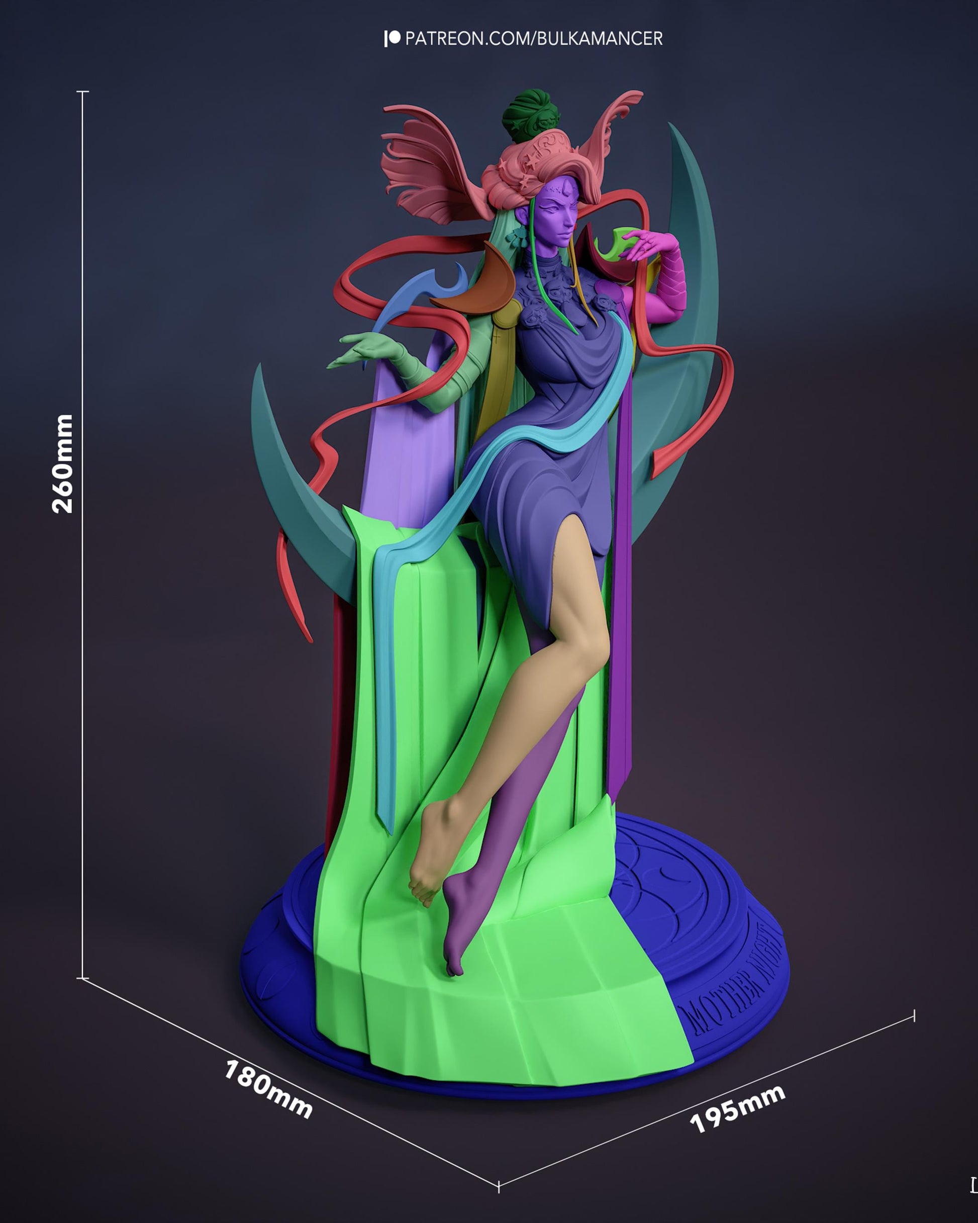 Lunar Sorceress Resin Statue and DIY Kit - Painted or Unpainted - 1/8 and 1/6 Scale - by Bulkamancer - Crescent Throne – photo 14