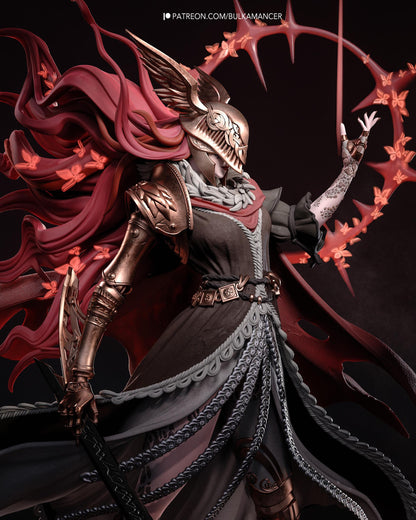 Masked Swordswoman Resin Statue and DIY Kit – Painted or Unpainted – 1/8 and 1/6 Scale – by Bulkamancers – Clear Red Halo – photo 2
