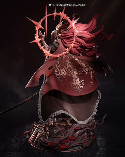 Masked Swordswoman Resin Statue and DIY Kit – Painted or Unpainted – 1/8 and 1/6 Scale – by Bulkamancers – Clear Red Halo – photo 4