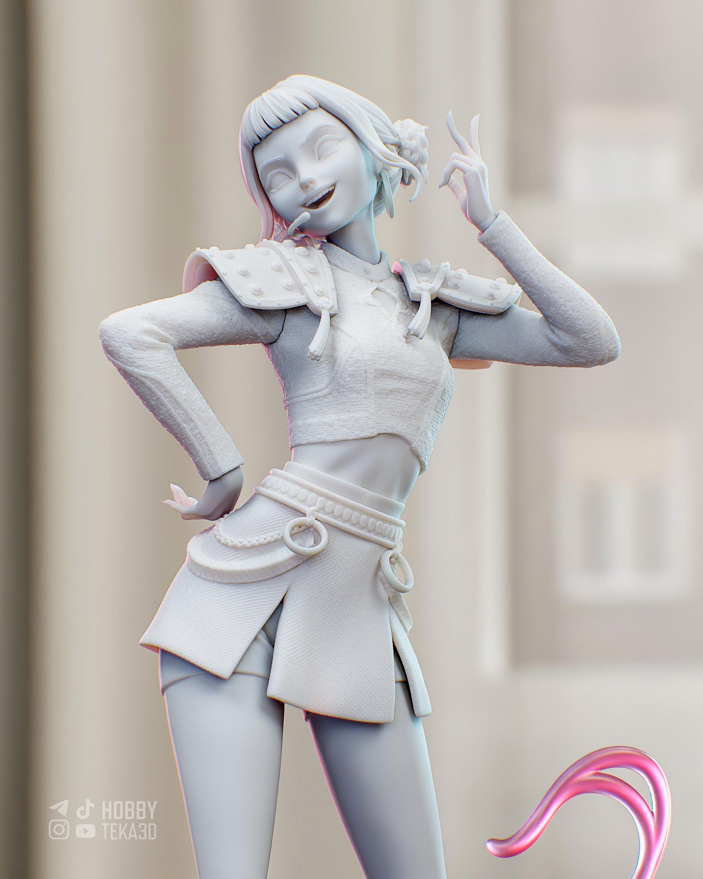 Anime Pop Idol Resin Statue and DIY Kit – Painted or Unpainted – 1/8 and 1/6 Scale – by Bulkamancer – Clear Pink Ribbon – photo 3
