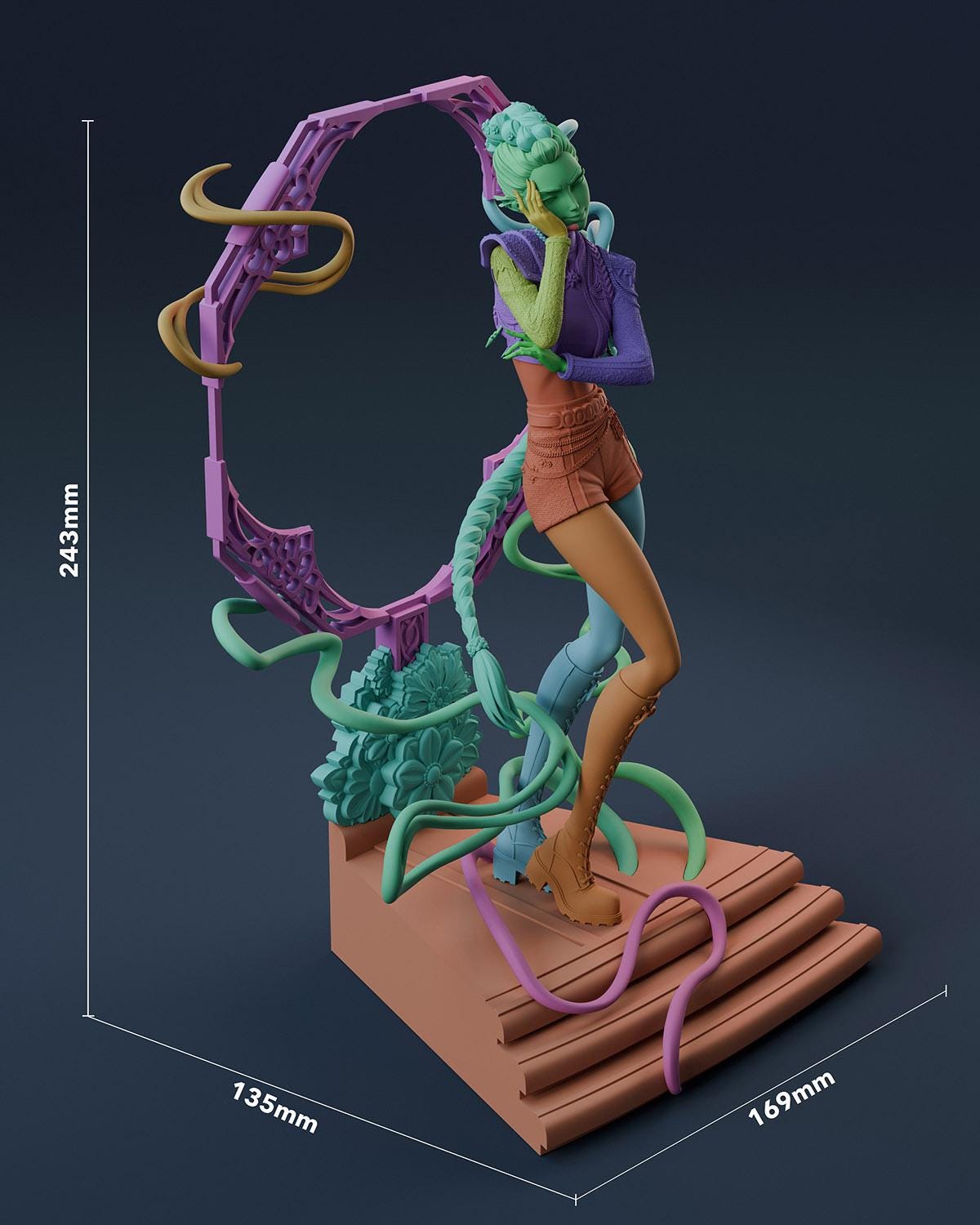 Anime Idol Dancer Resin Statue and DIY Kit – Painted or Unpainted – 1/8 and 1/6 Scale – by Bulkamancer – Clear Pink Ribbon – photo 11