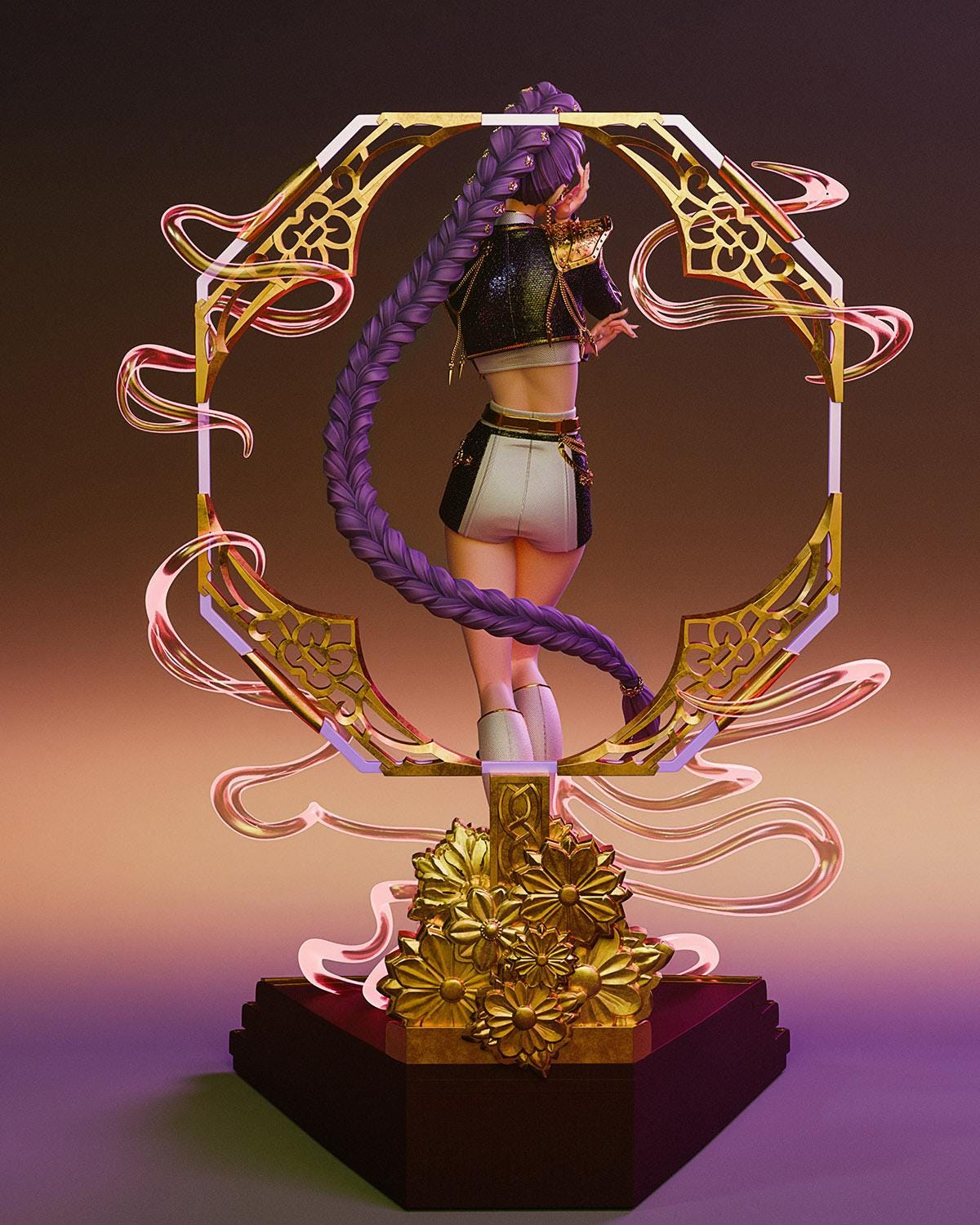 Anime Idol Dancer Resin Statue and DIY Kit – Painted or Unpainted – 1/8 and 1/6 Scale – by Bulkamancer – Clear Pink Ribbon – photo 9