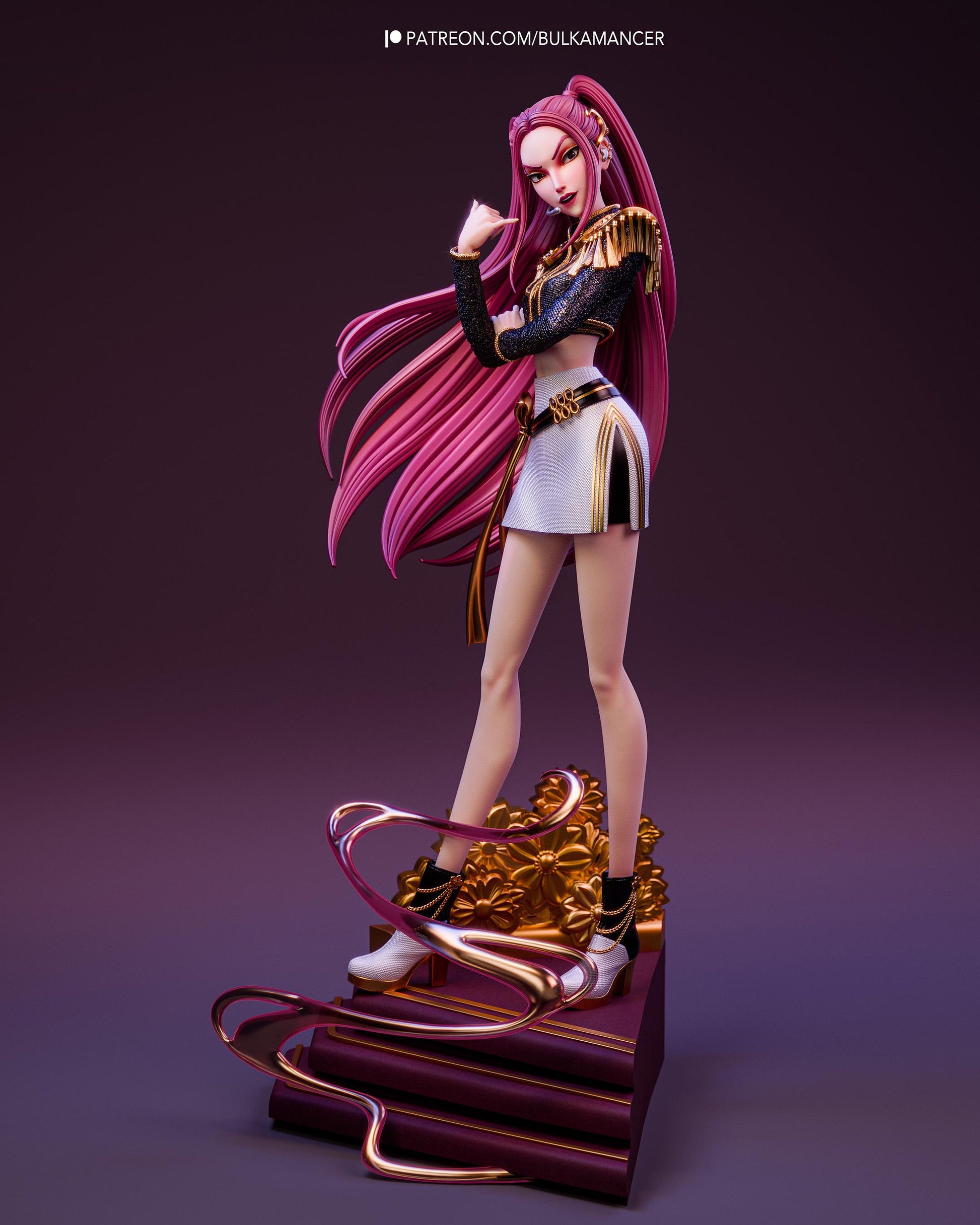 Pop Idol Heroine Resin Statue and DIY Kit – Painted or Unpainted – 1/8 and 1/6 Scale – by Bulkamancer – Clear Pink Ribbon – photo 4