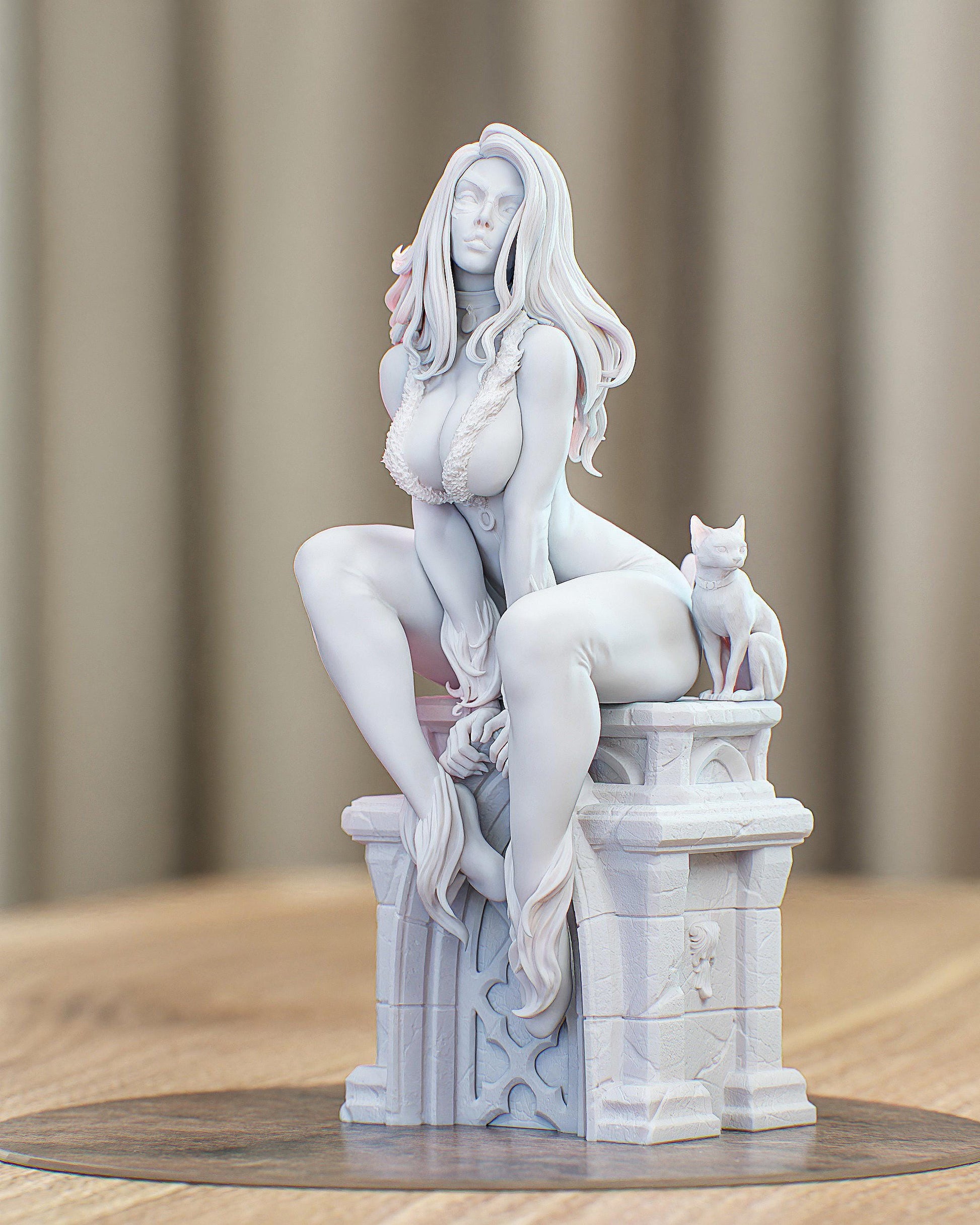 Masked Cat Burglar Resin Statue and DIY Kit – Painted or Unpainted – 1/8 and 1/6 Scale – by CA3D – Cat Companion – photo 2