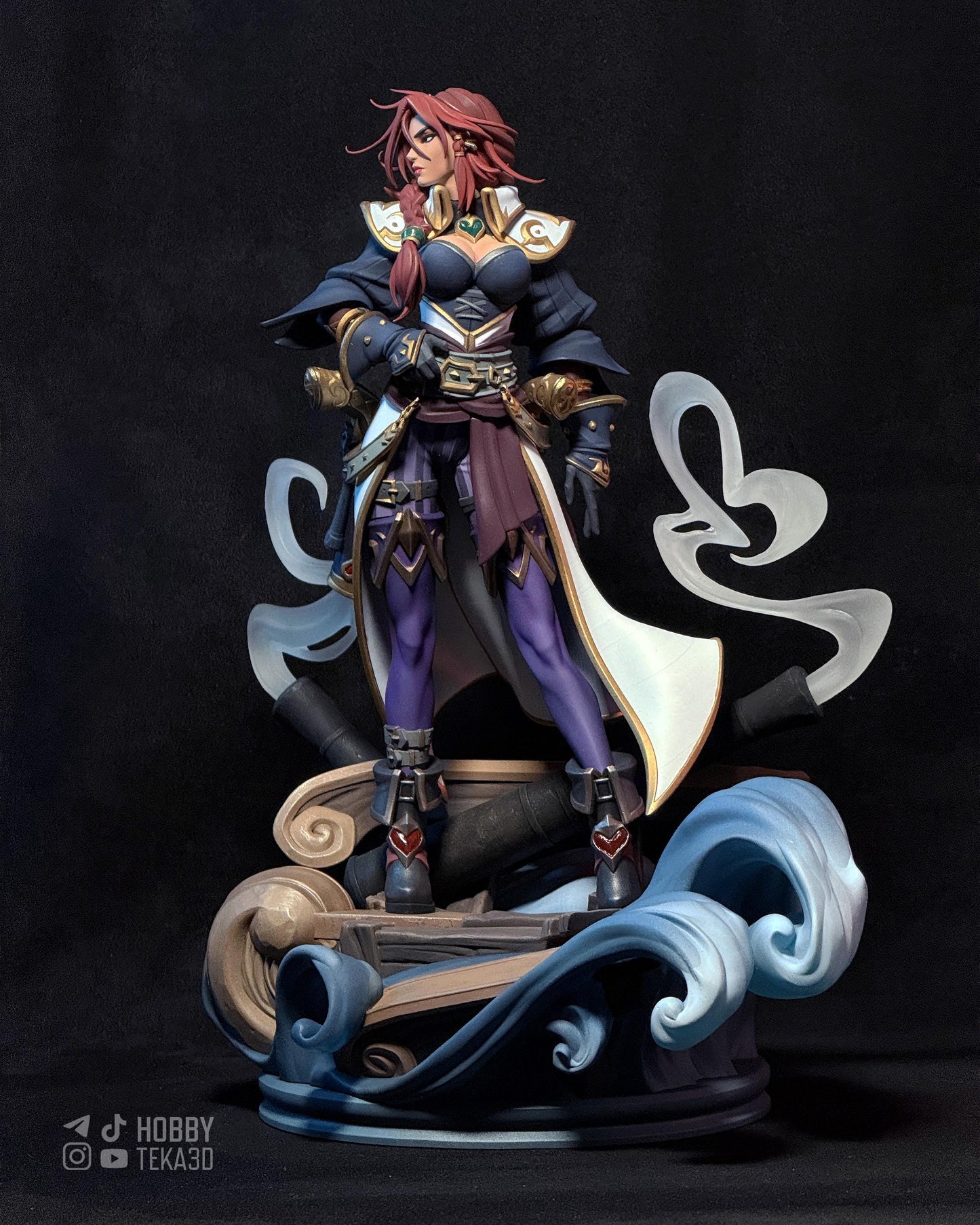 Sea Rogue Resin Statue and DIY Kit – Painted or Unpainted – 1/8 and 1/6 Scale – by Bulkamancers – Clear Wave Ship Base – photo 1