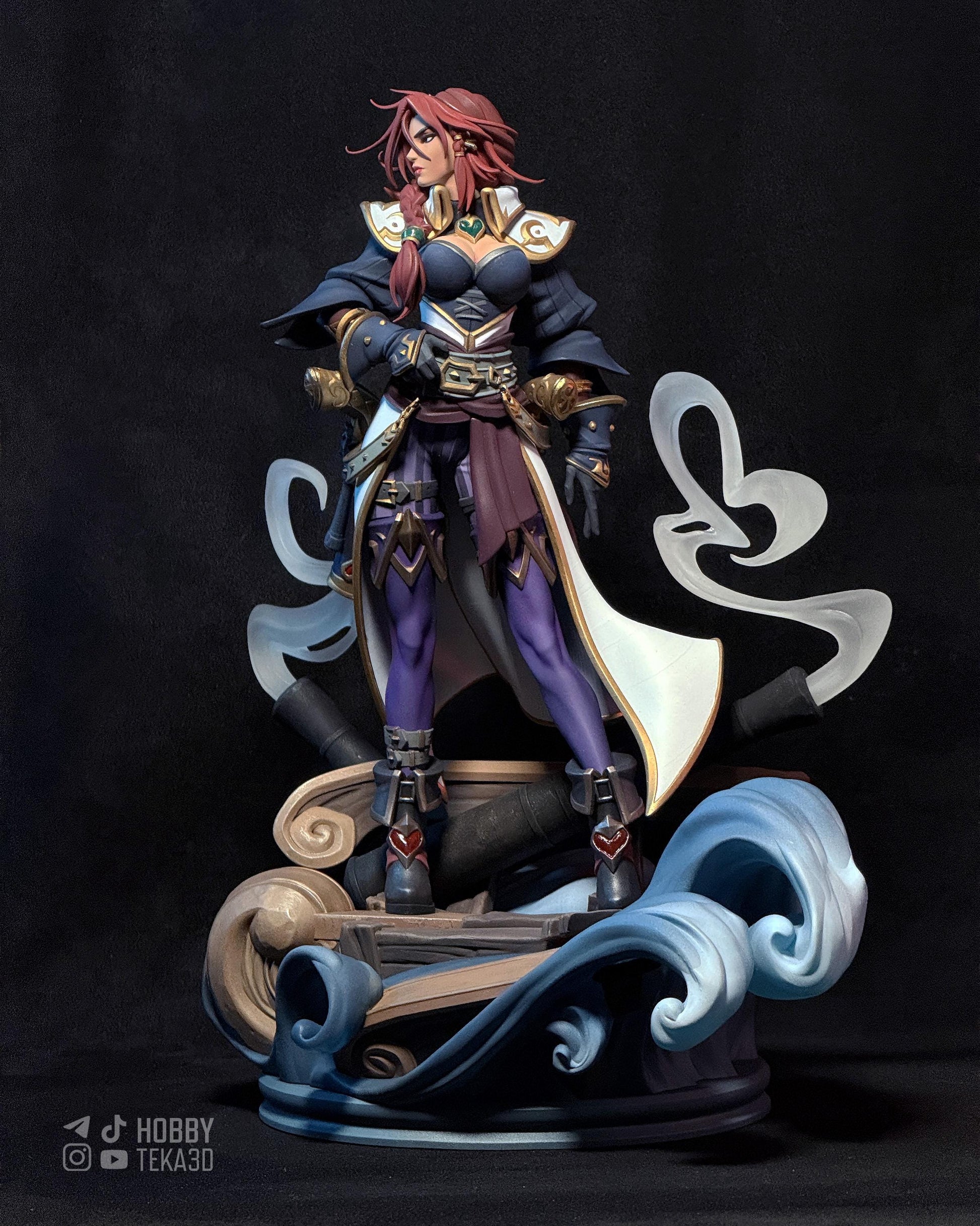 Sea Rogue Resin Statue and DIY Kit – Painted or Unpainted – 1/8 and 1/6 Scale – by Bulkamancers – Clear Wave Ship Base – photo 1